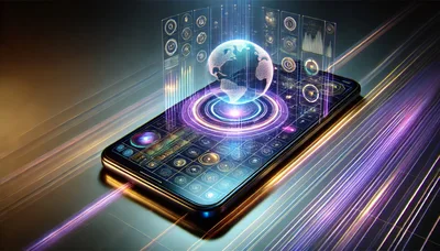 Digital Globe Hologram Projecting From Smartphone Screen