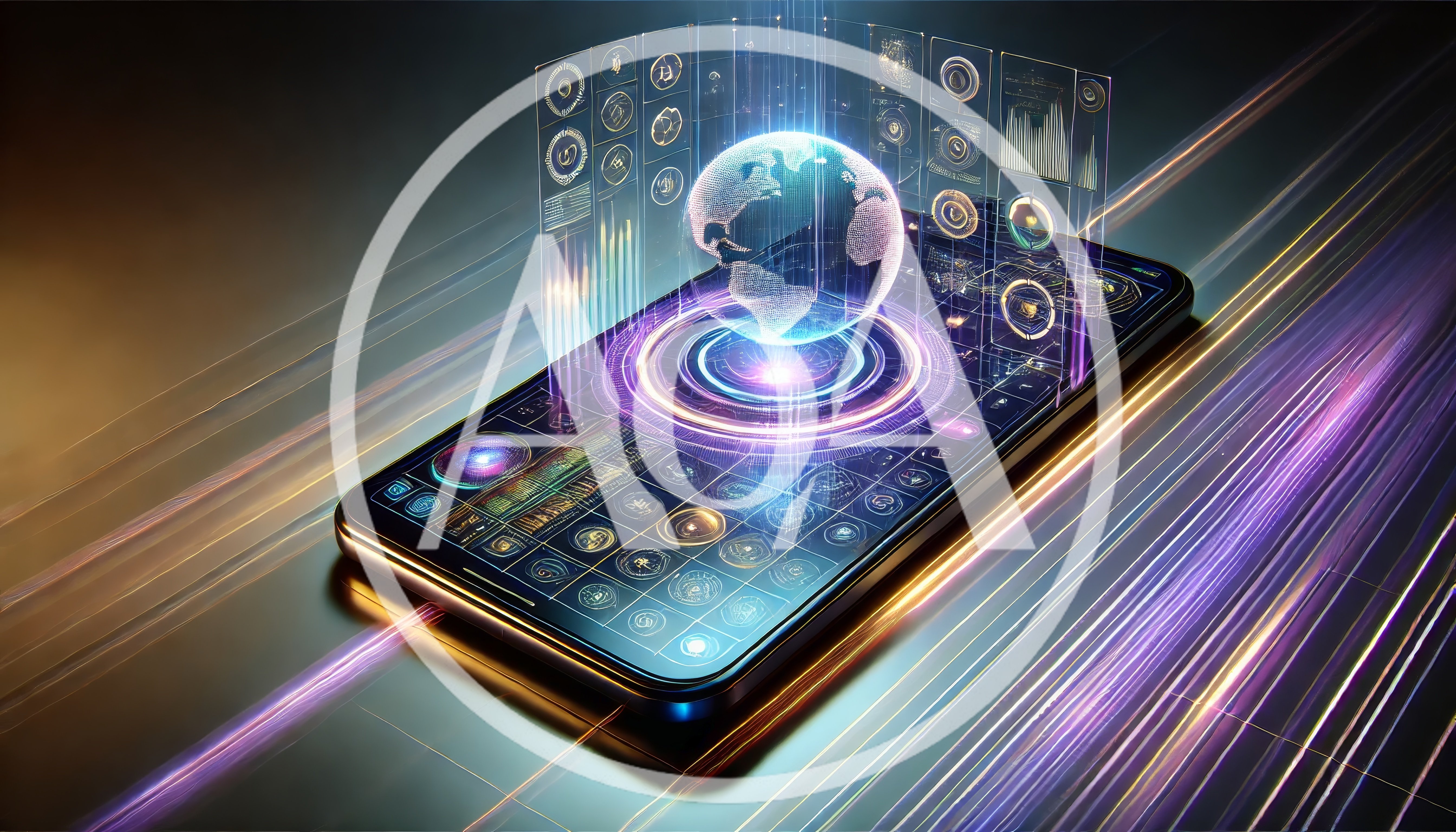 Digital Globe Hologram Projecting From Smartphone Screen