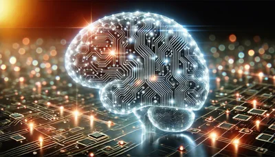 Digital Brain Concept With Circuit Board Patterns