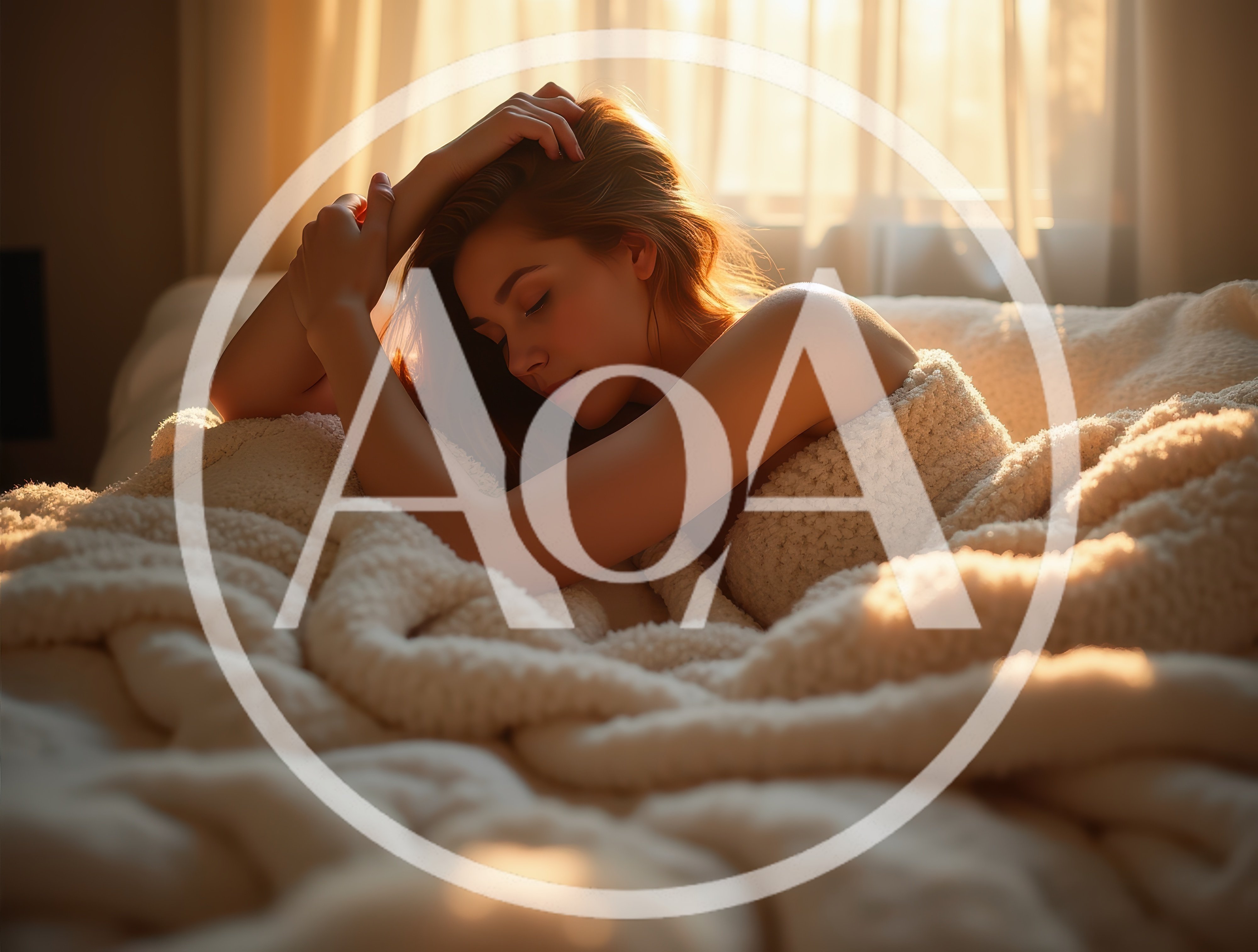 Young Woman Resting Under Soft Blanket In Sunlight