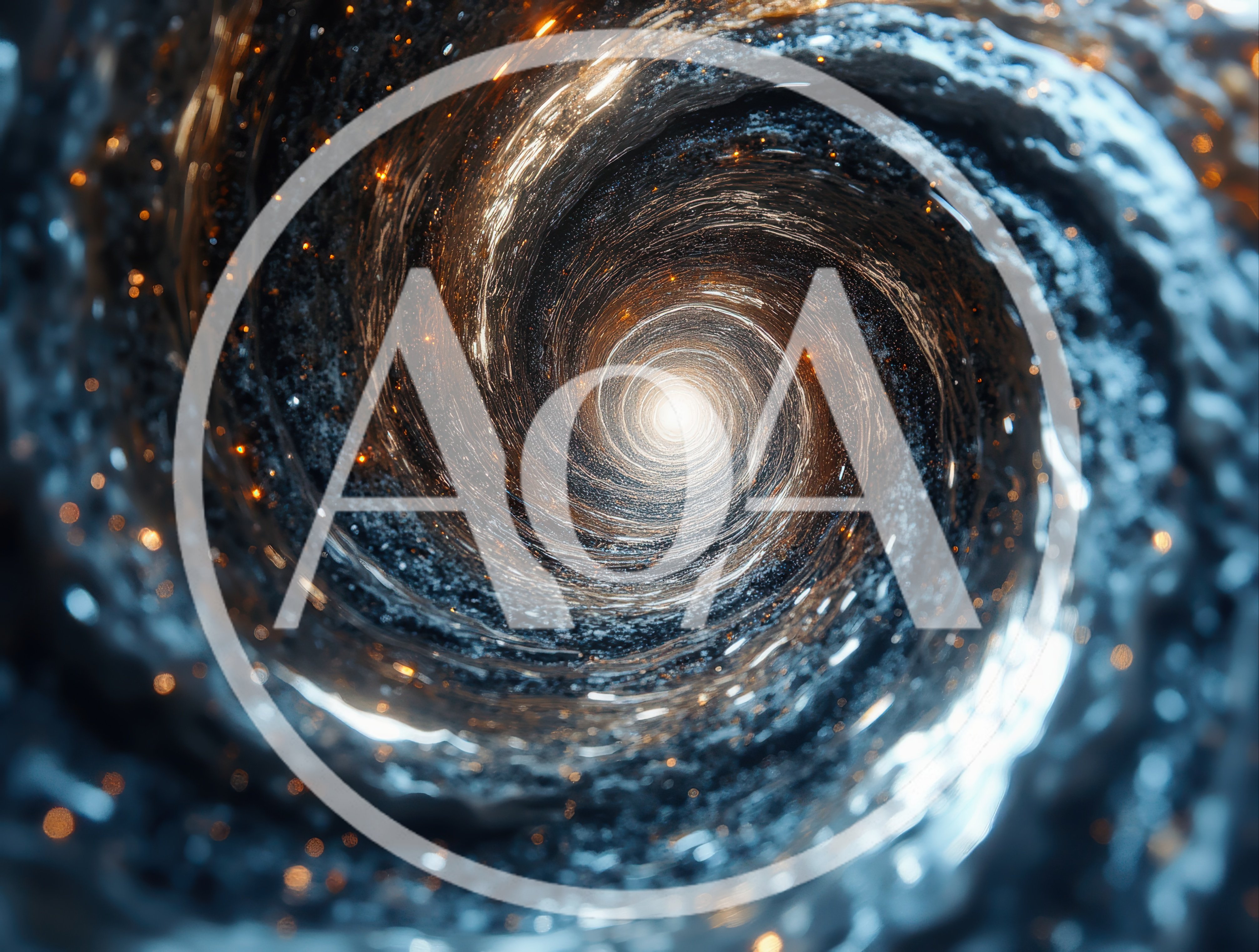 Abstract Cosmic Vortex Tunnel With Glowing Particles