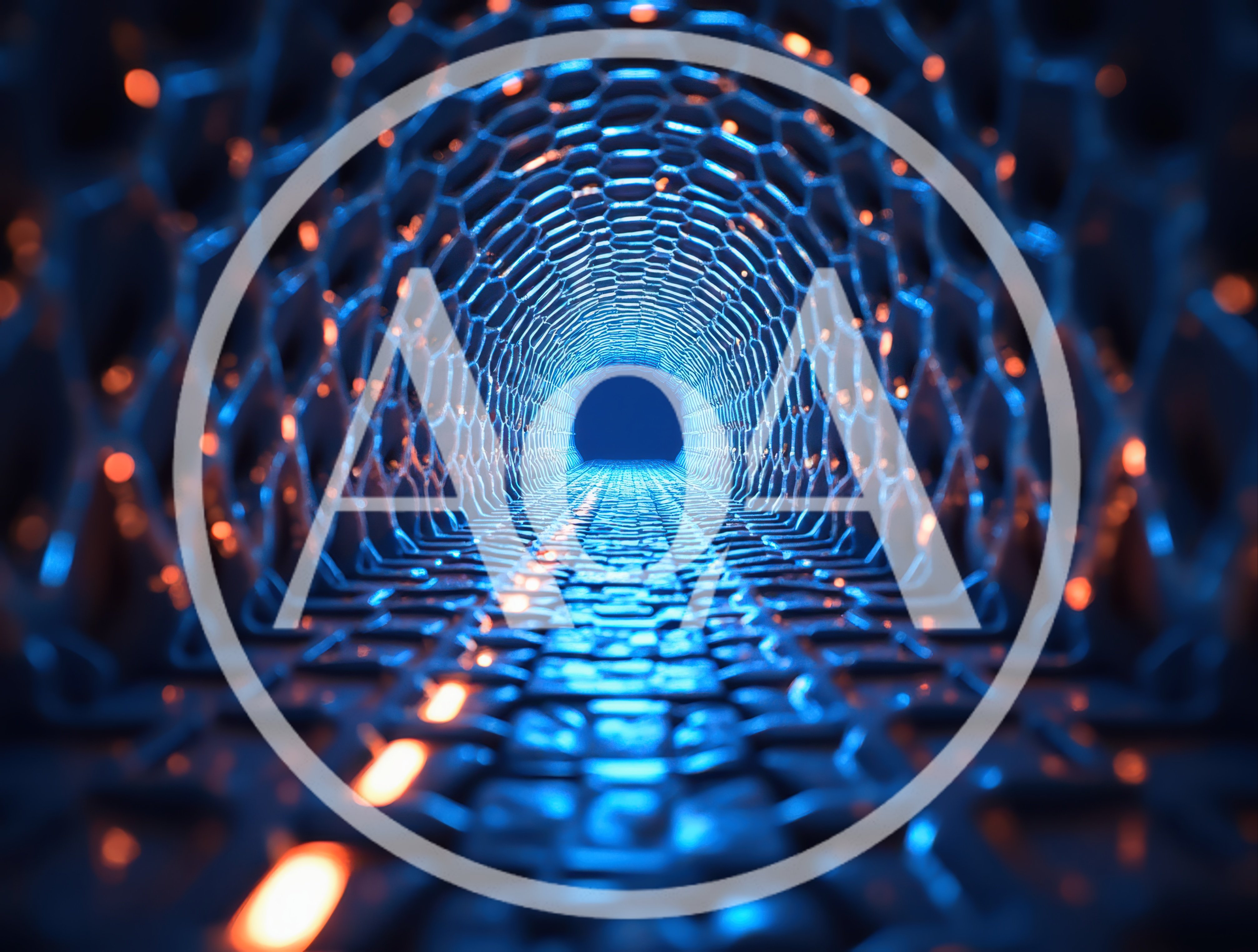 Futuristic Glowing Hexagonal Tunnel Corridor