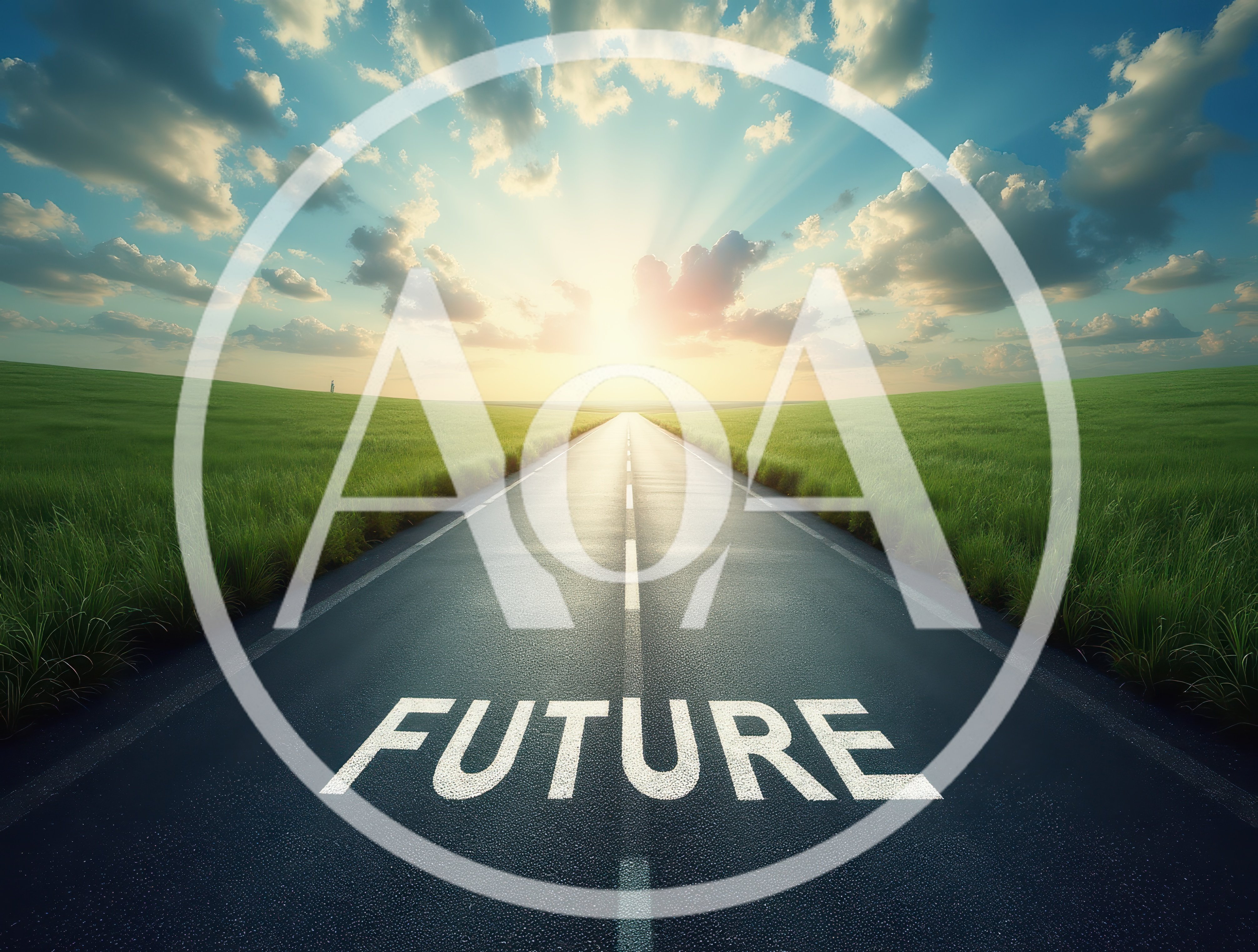 Road Leading Toward The Horizon With Future Text