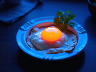 Glowing Fried Egg On A Plate