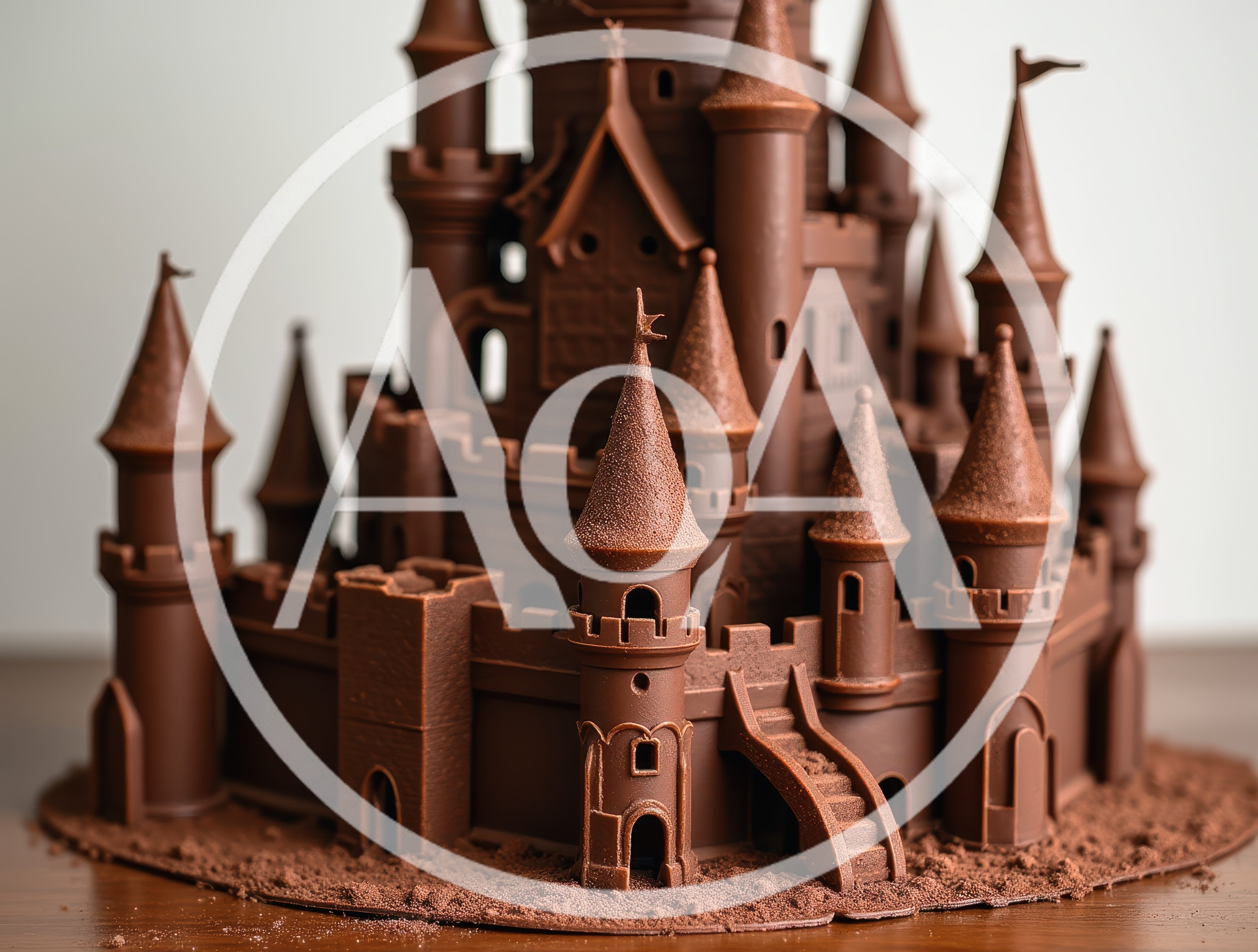 Intricate Chocolate Castle Sculpture On Display