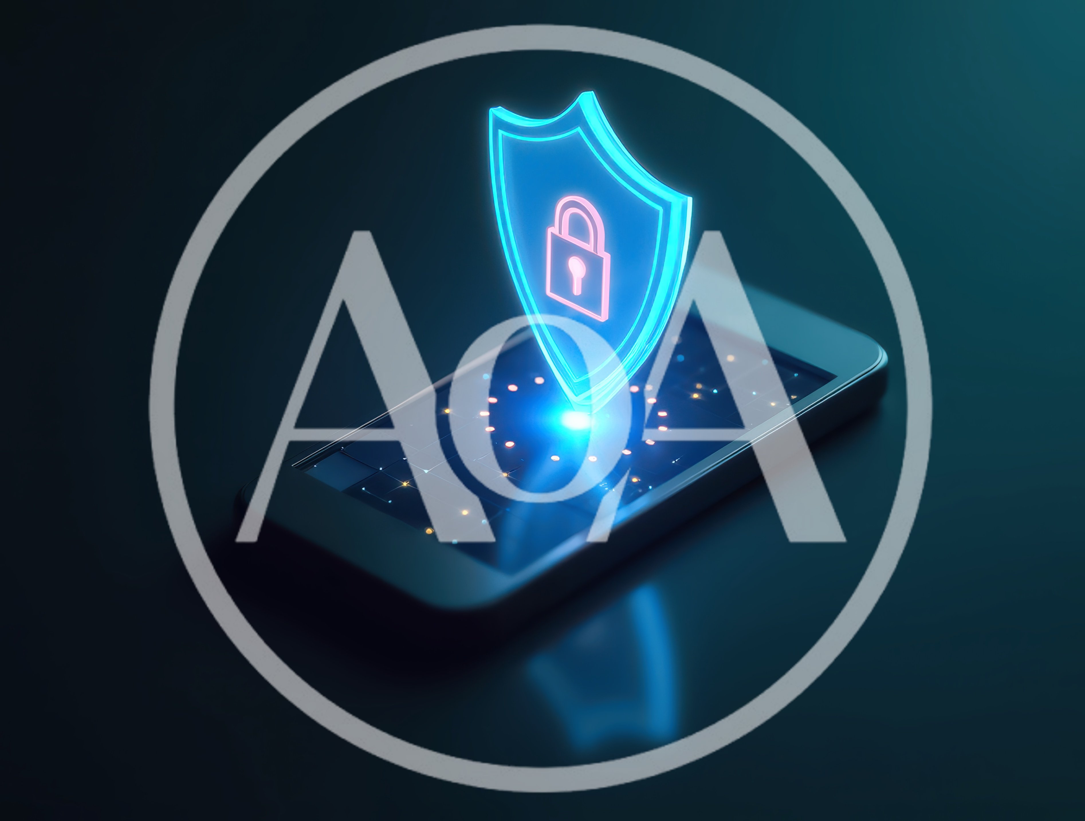 Digital Security Shield Hologram Above Smartphone Screen