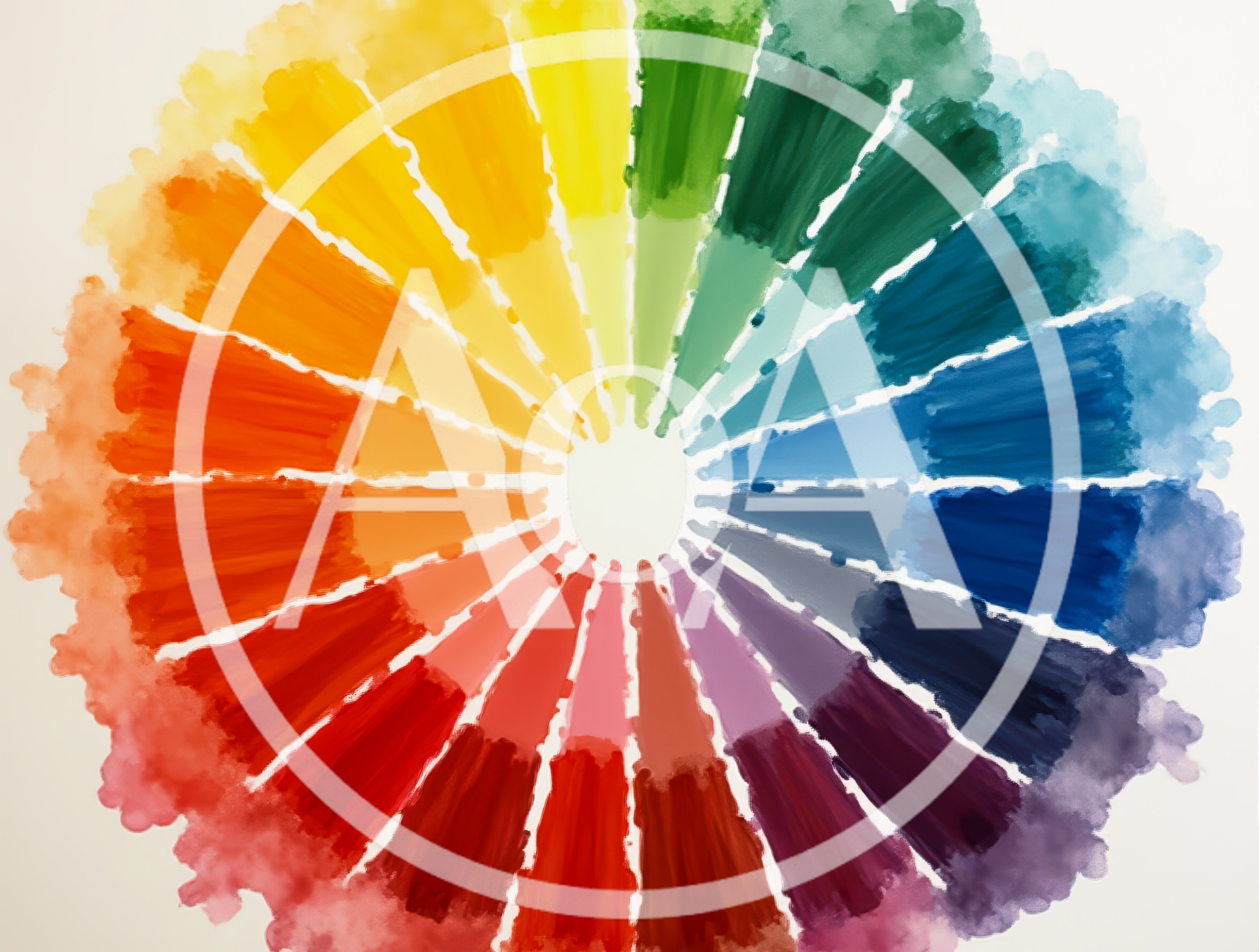 Watercolor Color Wheel With Vibrant Paint Swatches