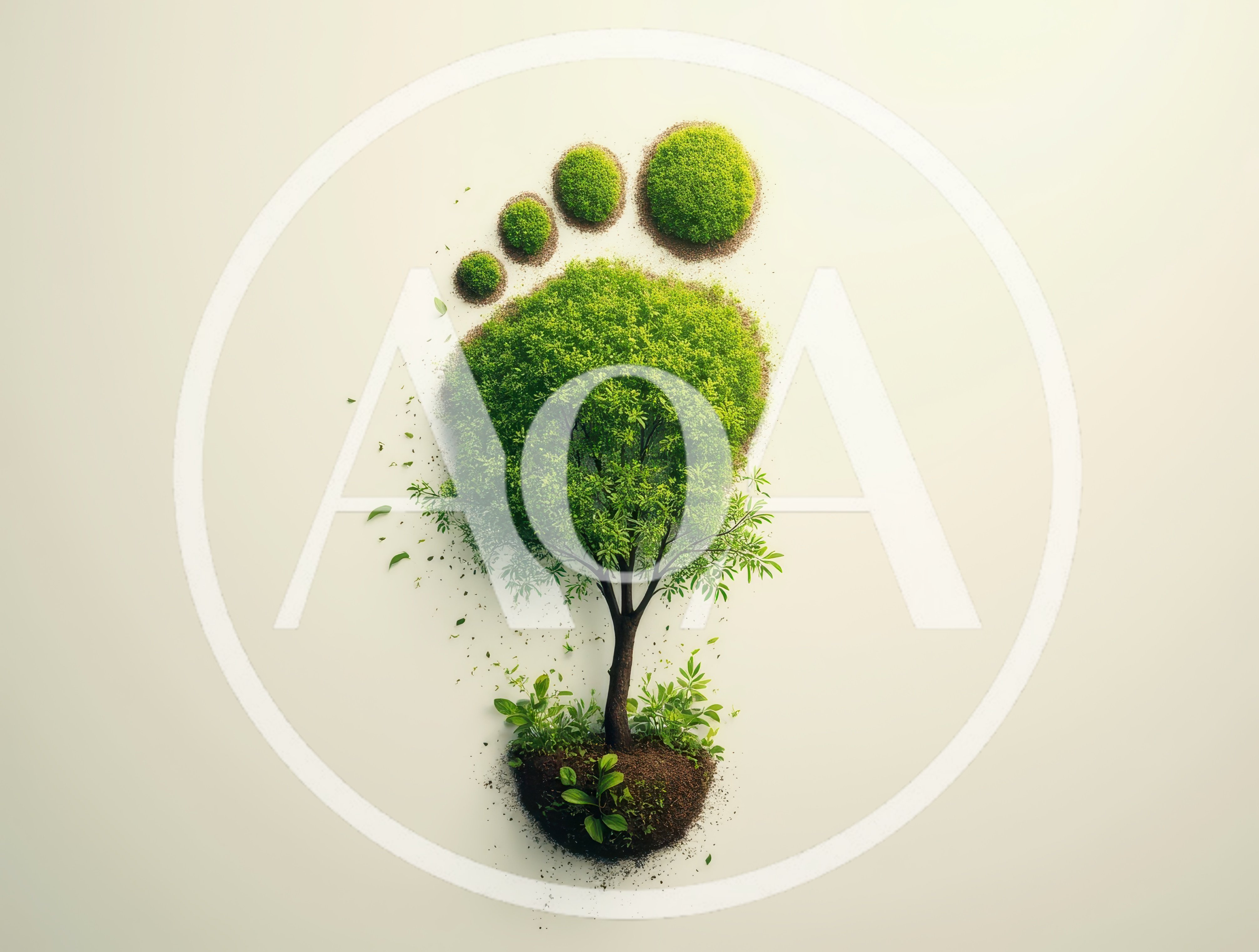 Ecological Footprint Concept With Tree And Soil