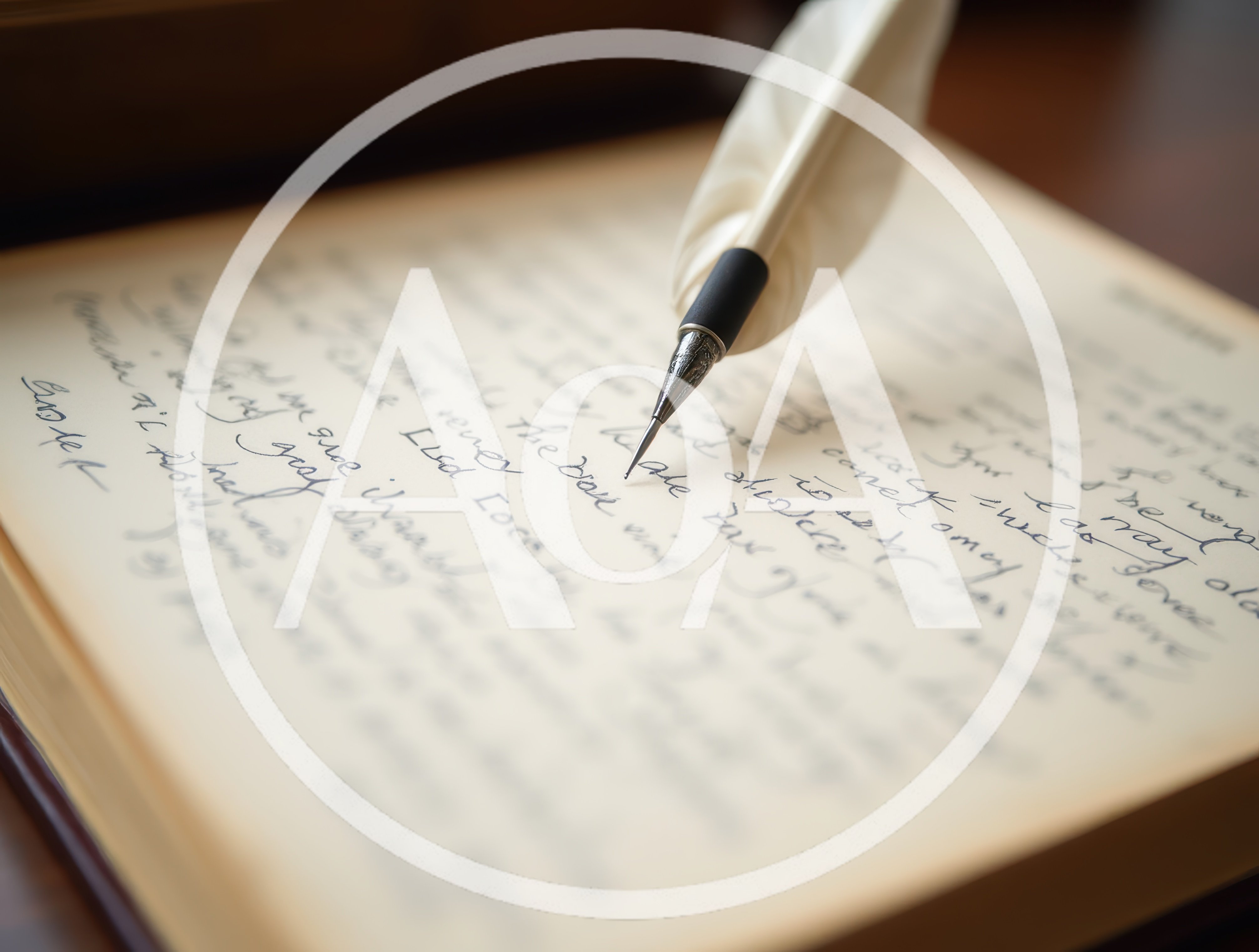 Quill Pen Writing On Vintage Paper