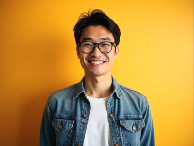 Portrait Of A Smiling Young Asian Man