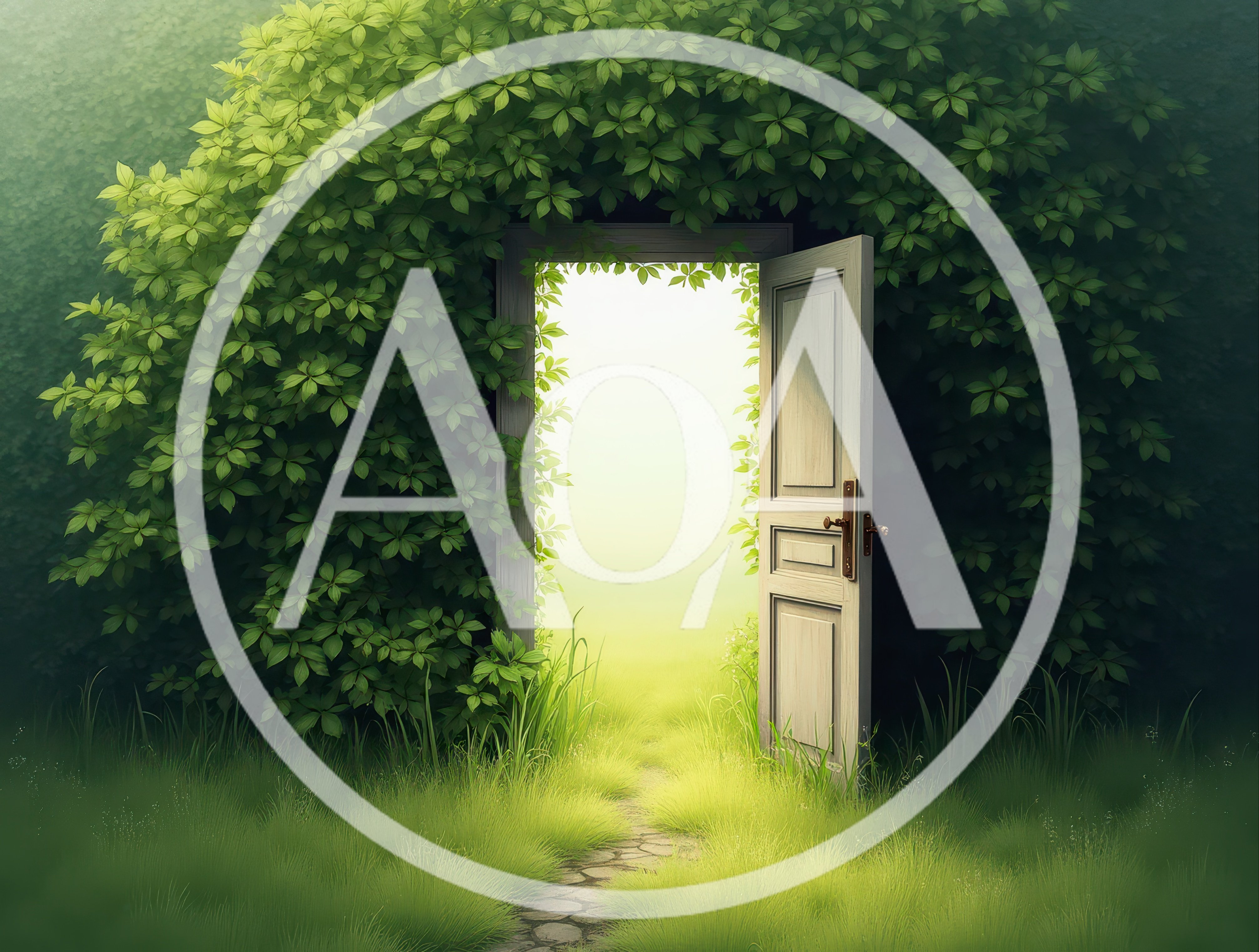 Open Doorway Leading To A Bright Green Garden