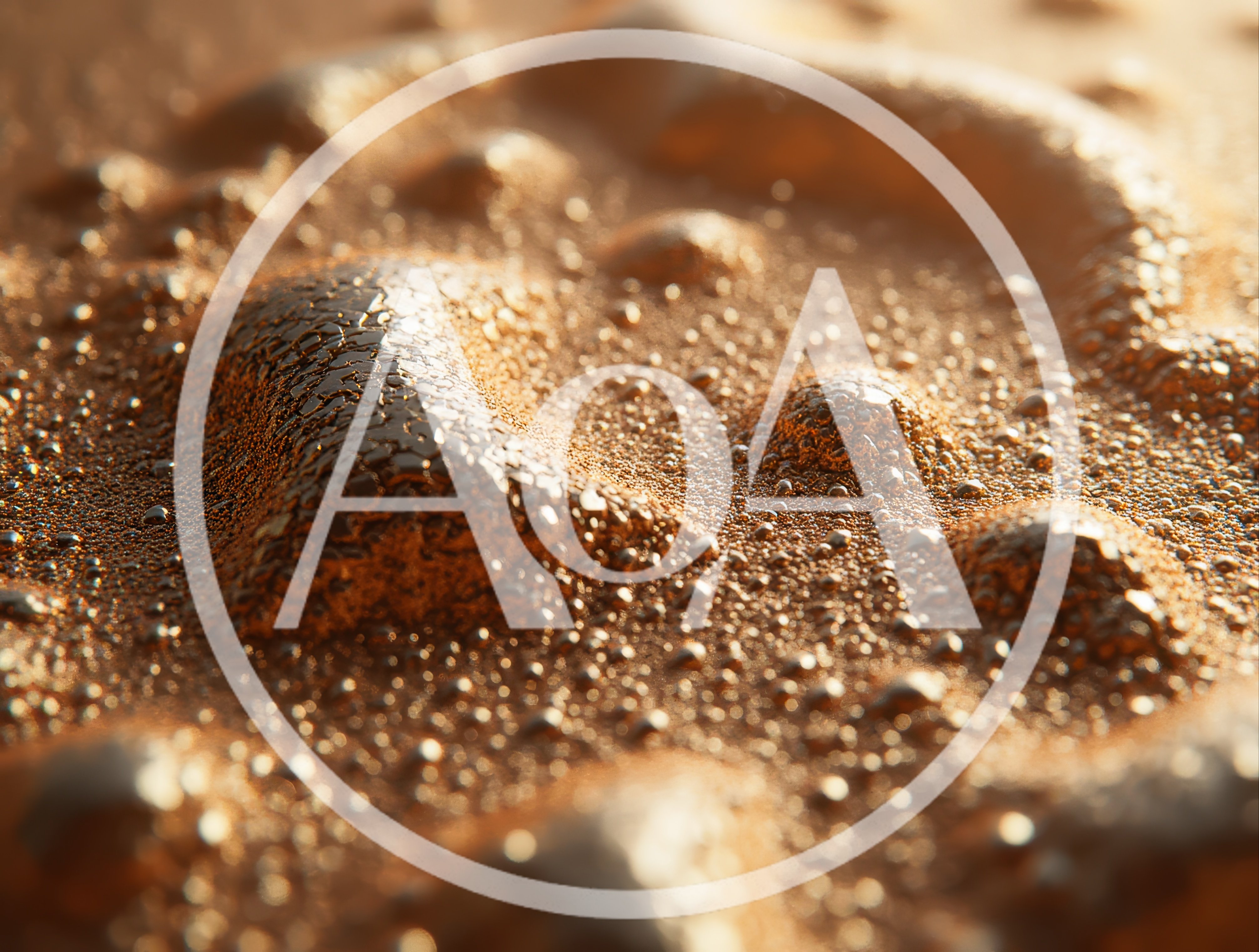 Macro View Of Molten Liquid Gold Surface