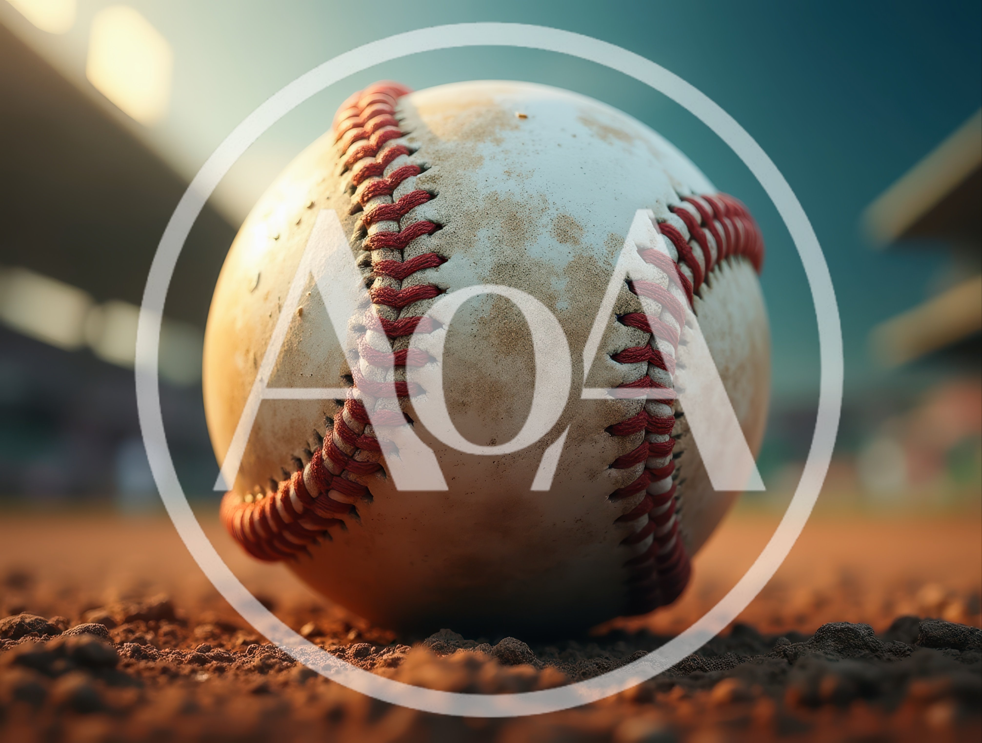 Dirty Baseball Resting On A Professional Dirt Infield
