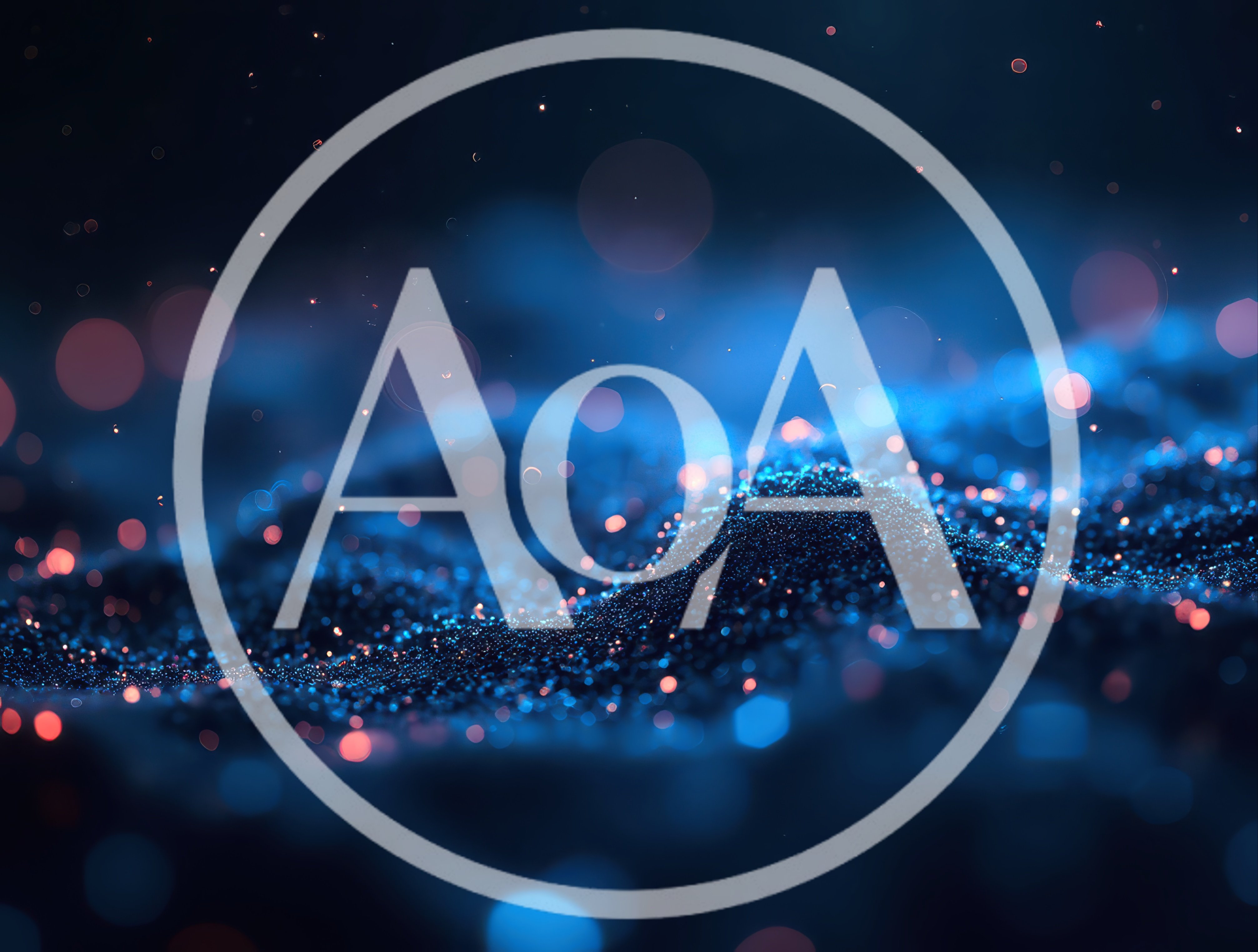 Abstract Blue Glowing Particle Wave Background