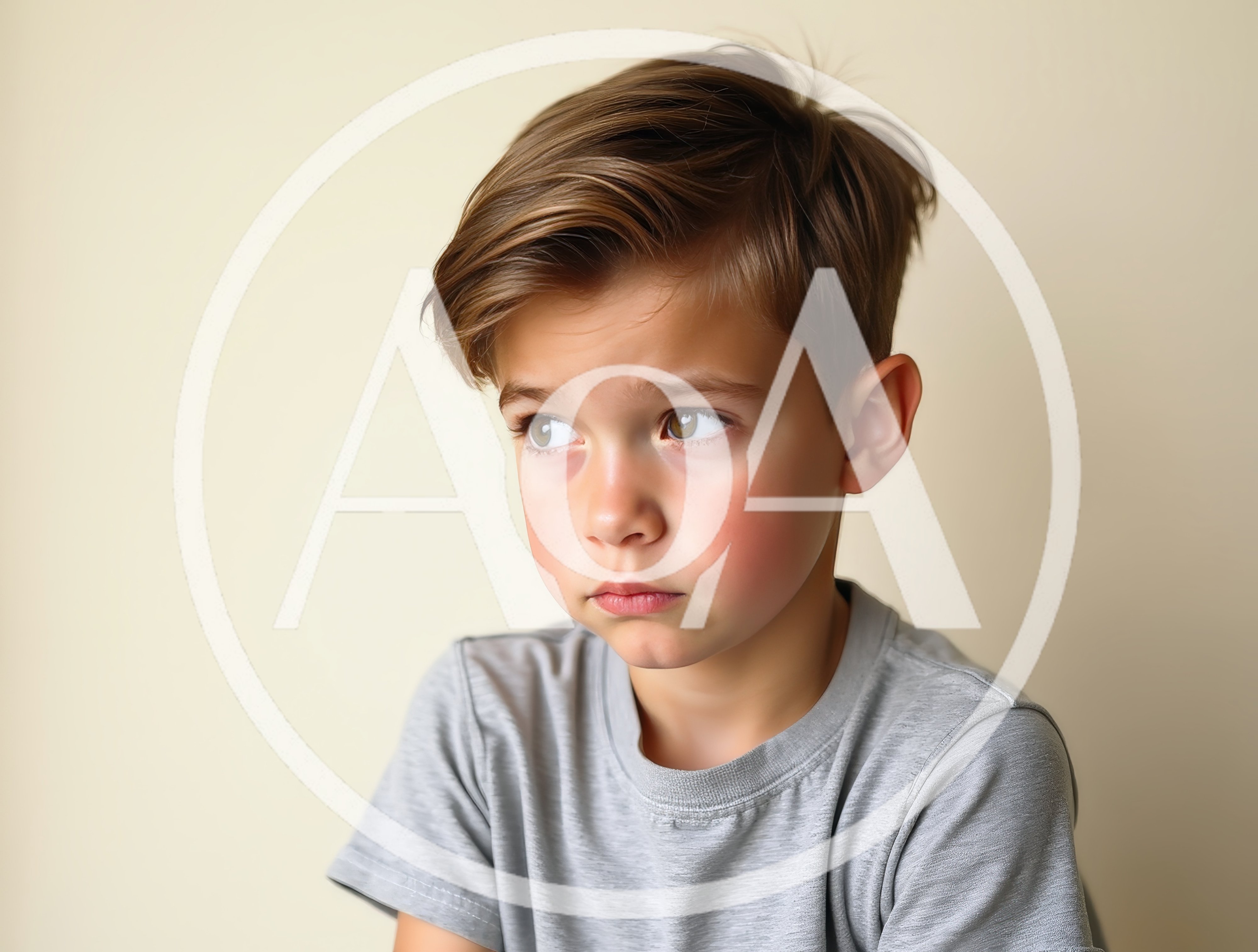 Portrait Of A Sad Young Boy Looking Away