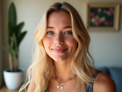 Portrait Of A Smiling Young Blonde Woman