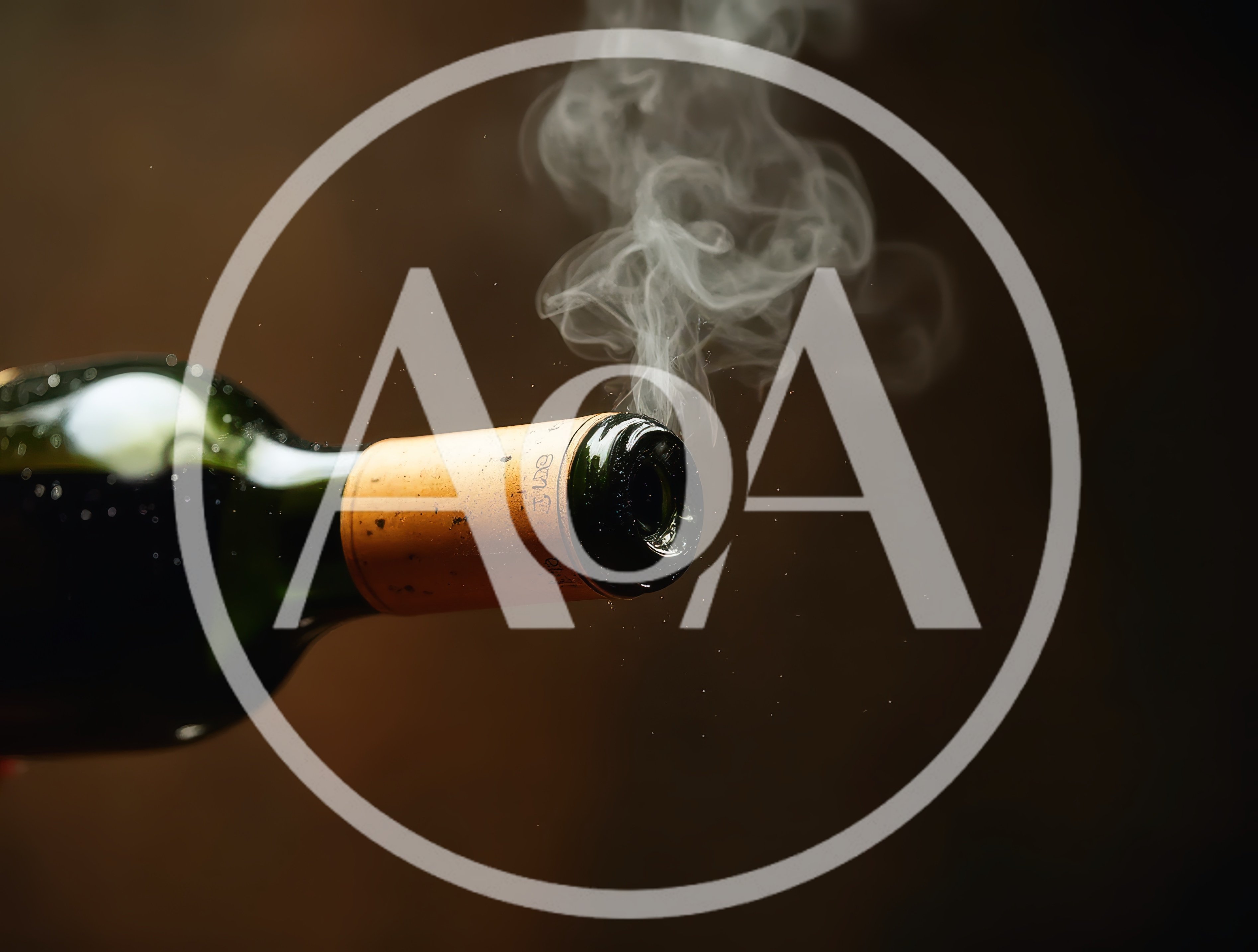 Smoking Wine Bottle Neck Close Up