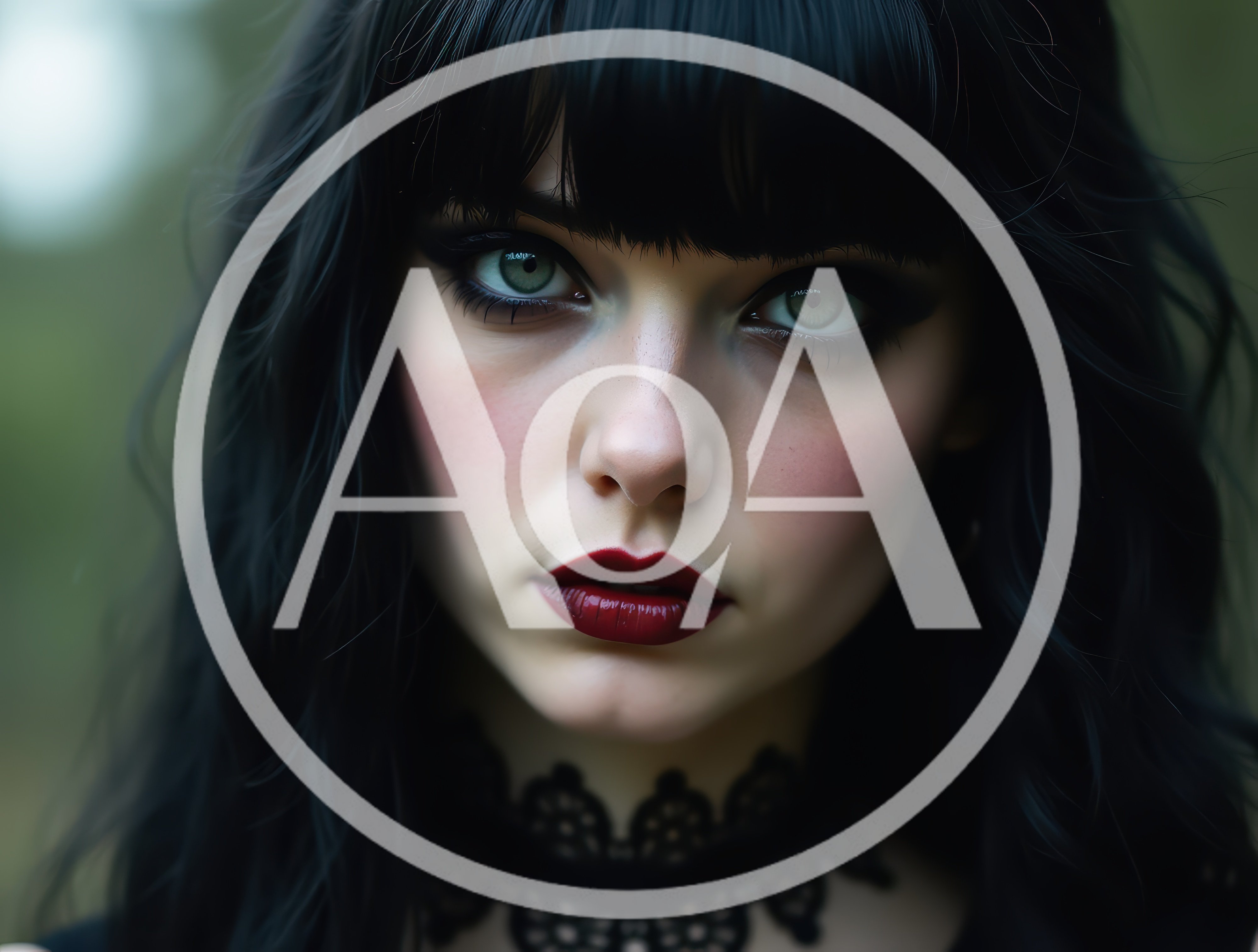 Portrait Of A Young Woman With Dark Gothic Makeup