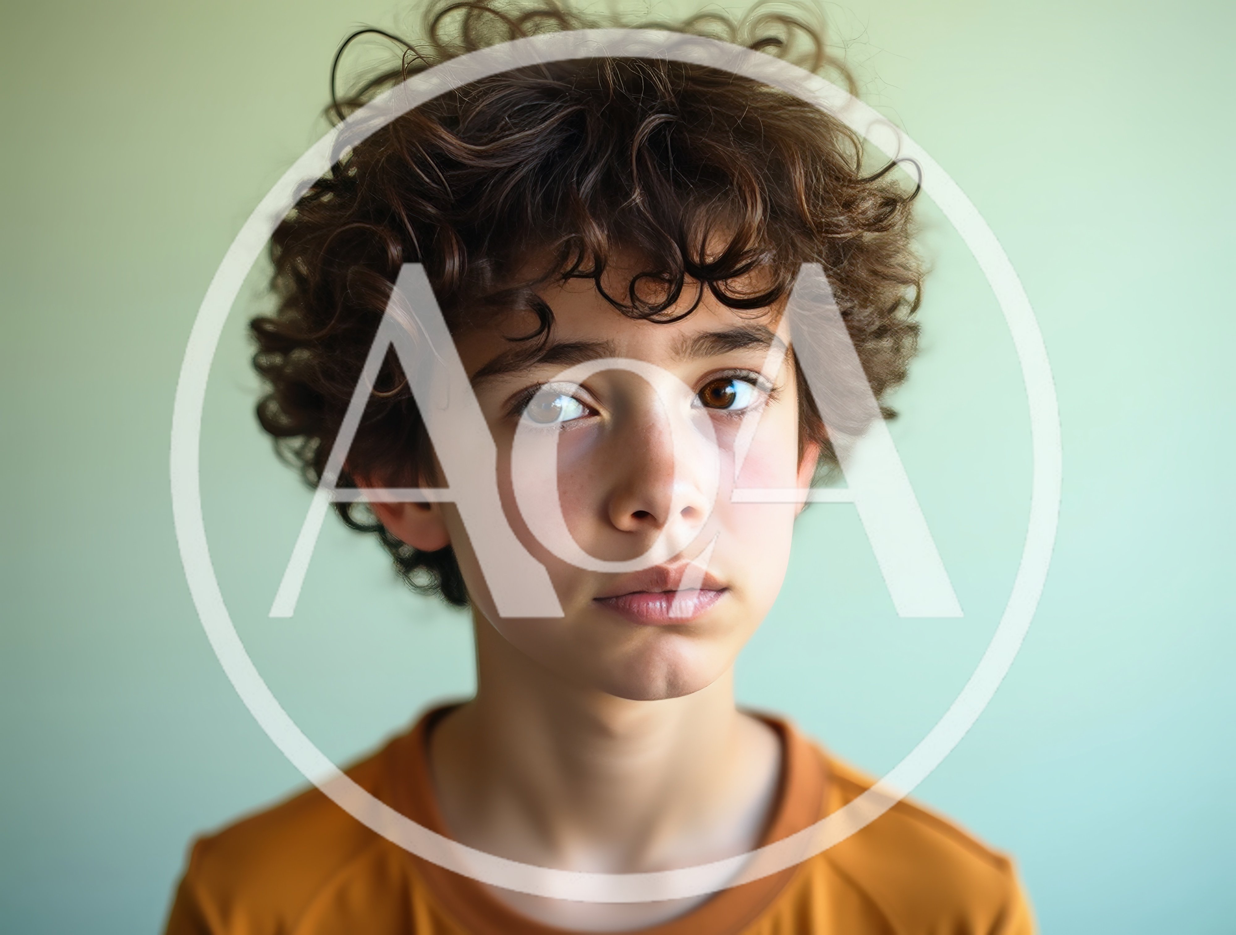 Portrait Of A Young Boy With Curly Hair