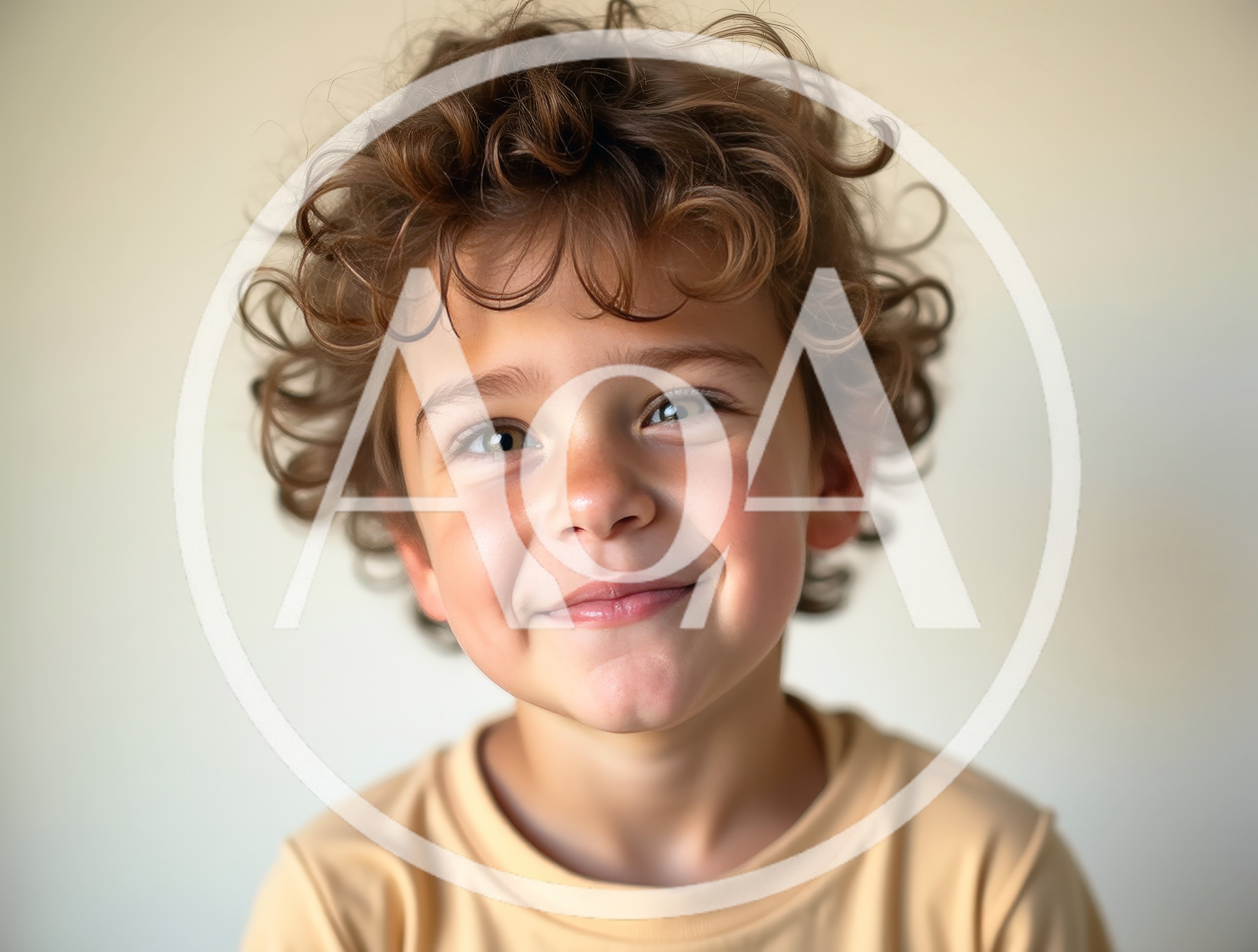 Portrait Of A Smiling Young Boy With Curly Hair