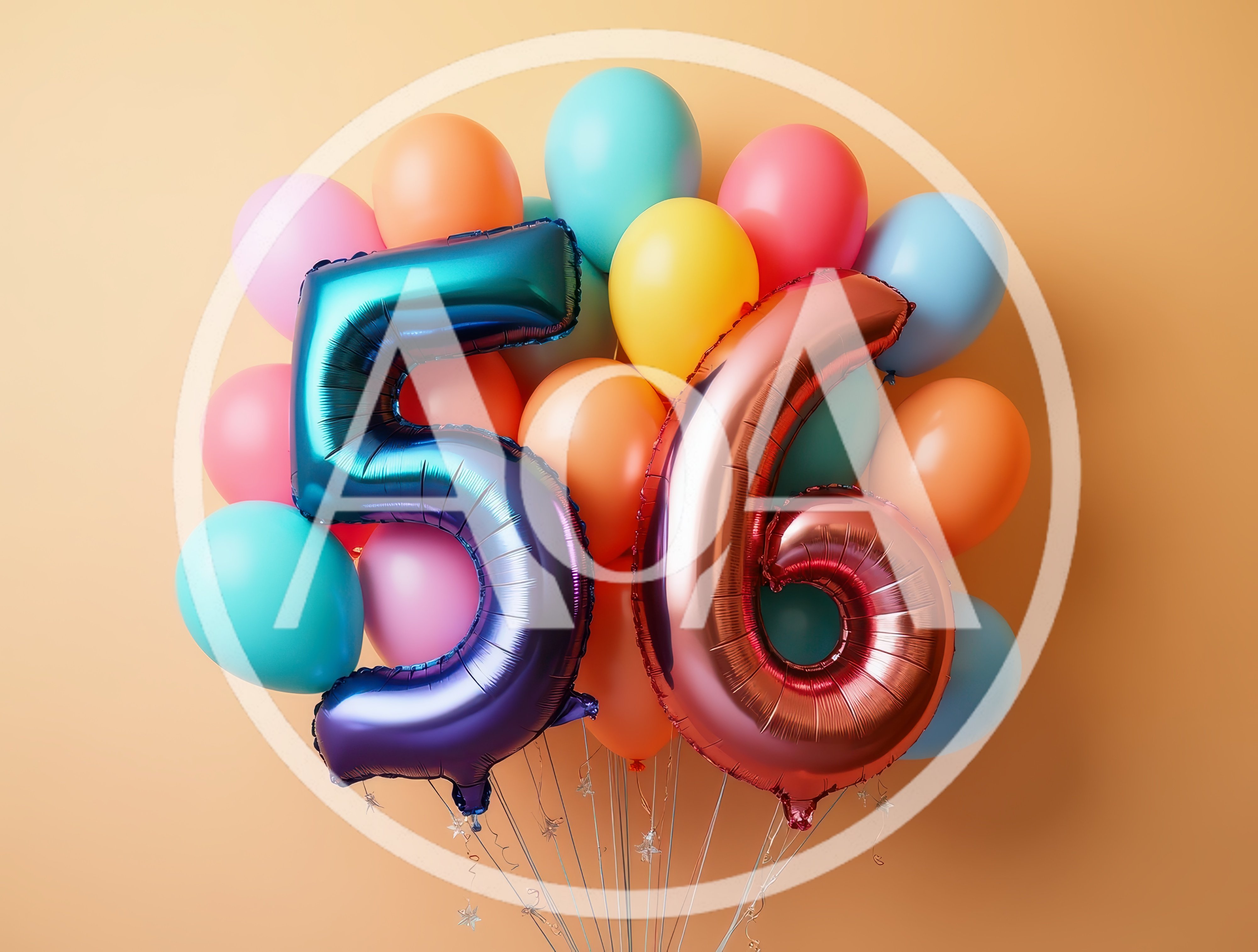 Fifty Sixth Birthday Celebration Balloons