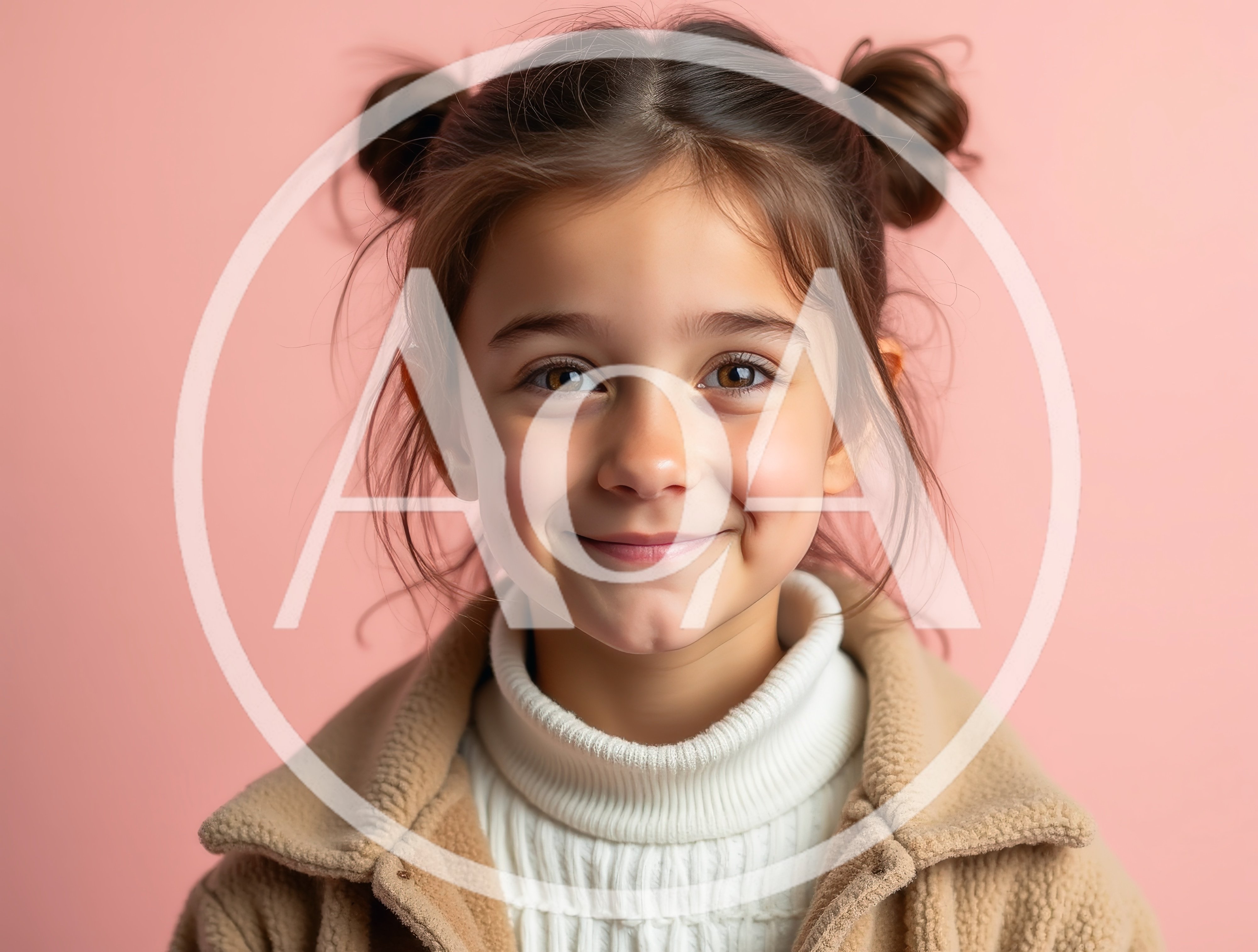 Portrait Of A Smiling Young Girl With Space Buns