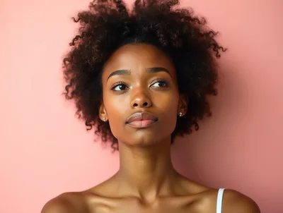 Portrait Of A Young Black Woman With Afro Hair