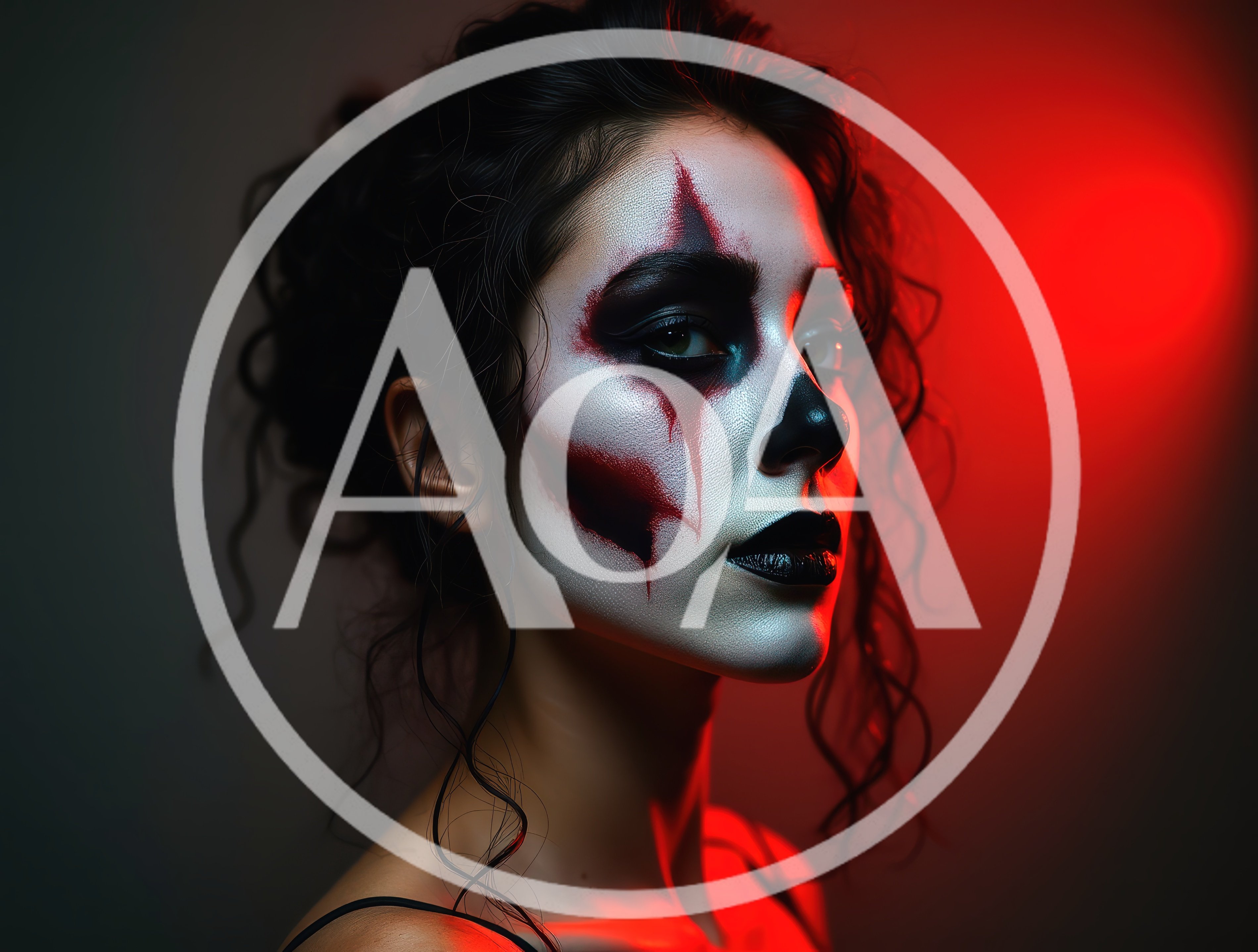 Woman With Dramatic Gothic Clown Makeup