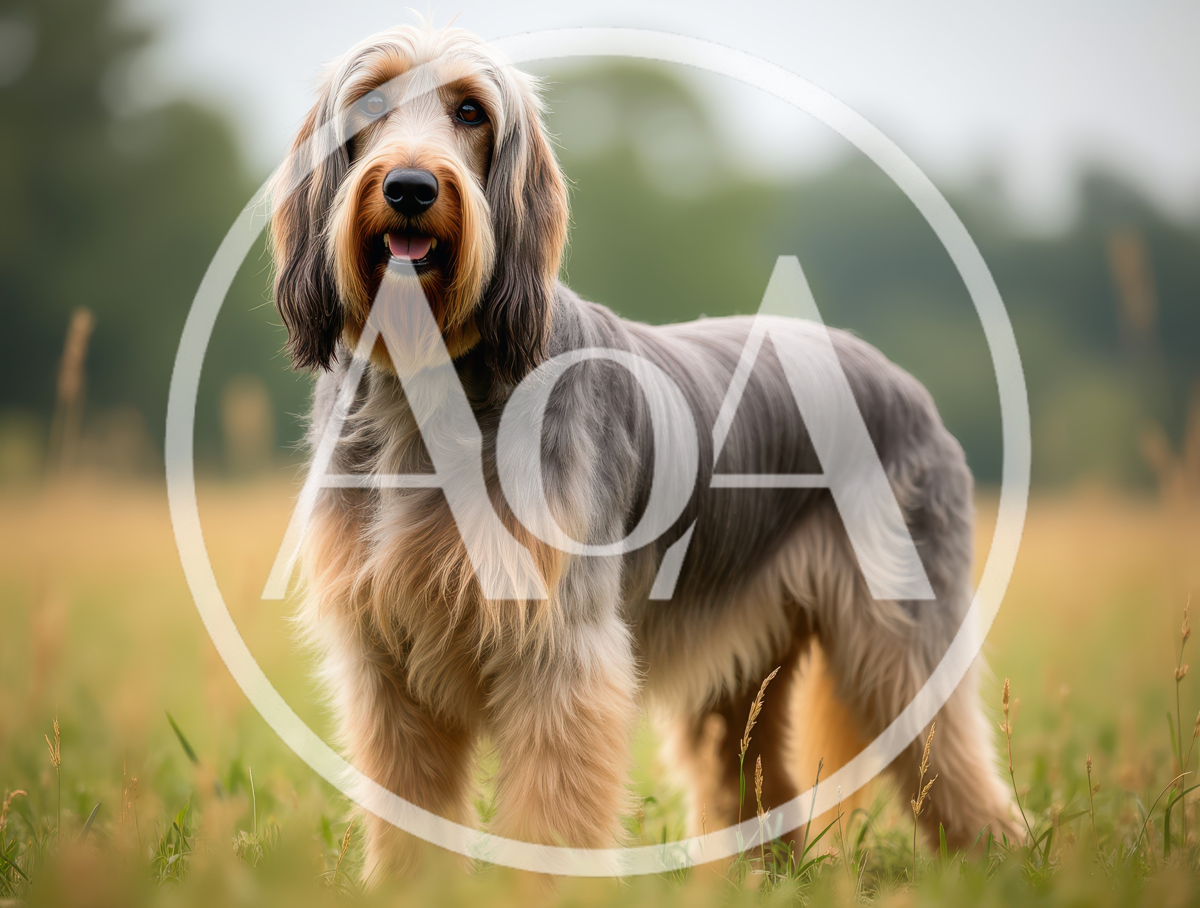 Otterhound Standing In A Grassy Field