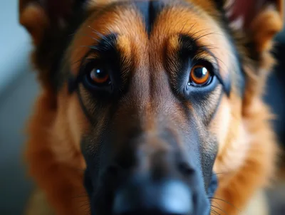 Close Up Portrait Of A German Shepherd Dog