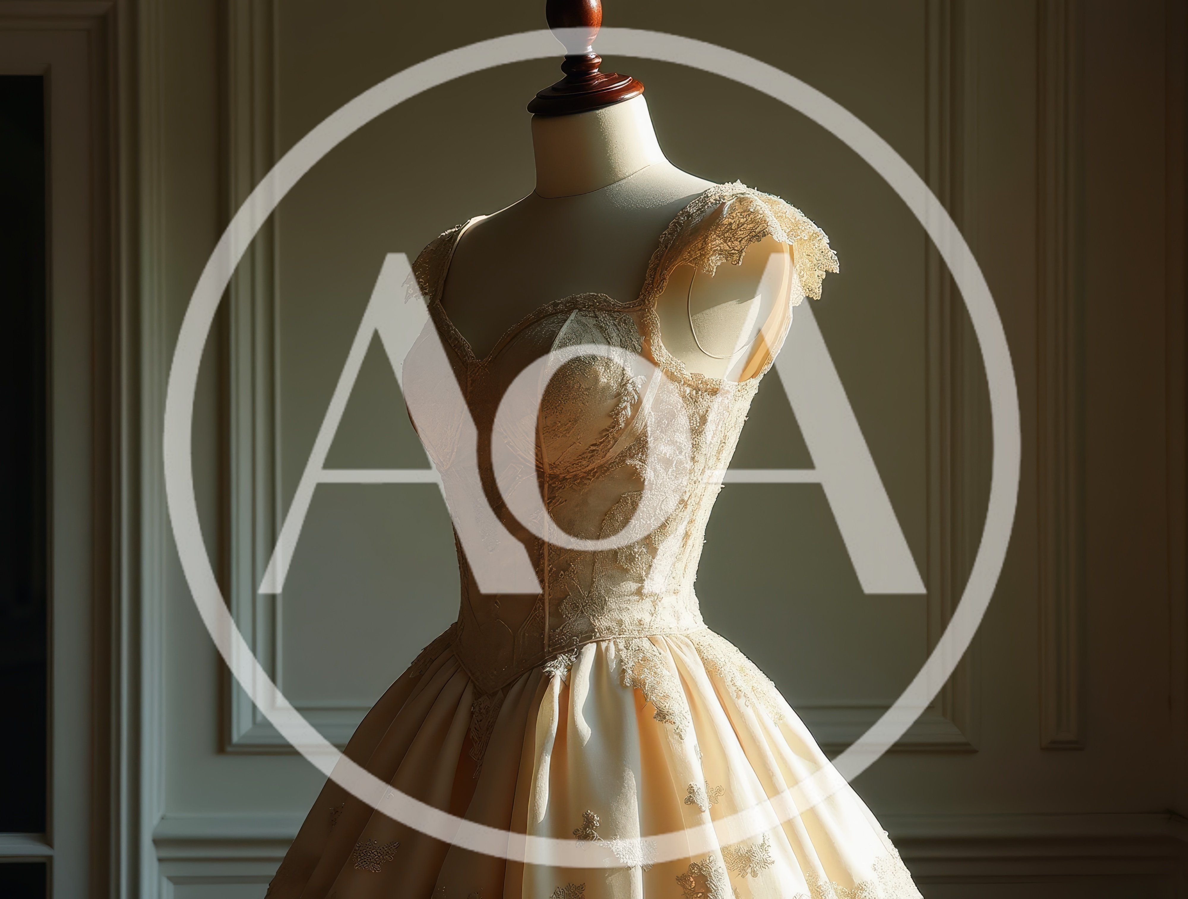 Elegant Vintage Style Wedding Dress On Mannequin