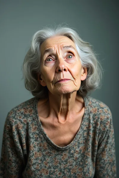 Portrait Of An Elderly Woman Looking Upward
