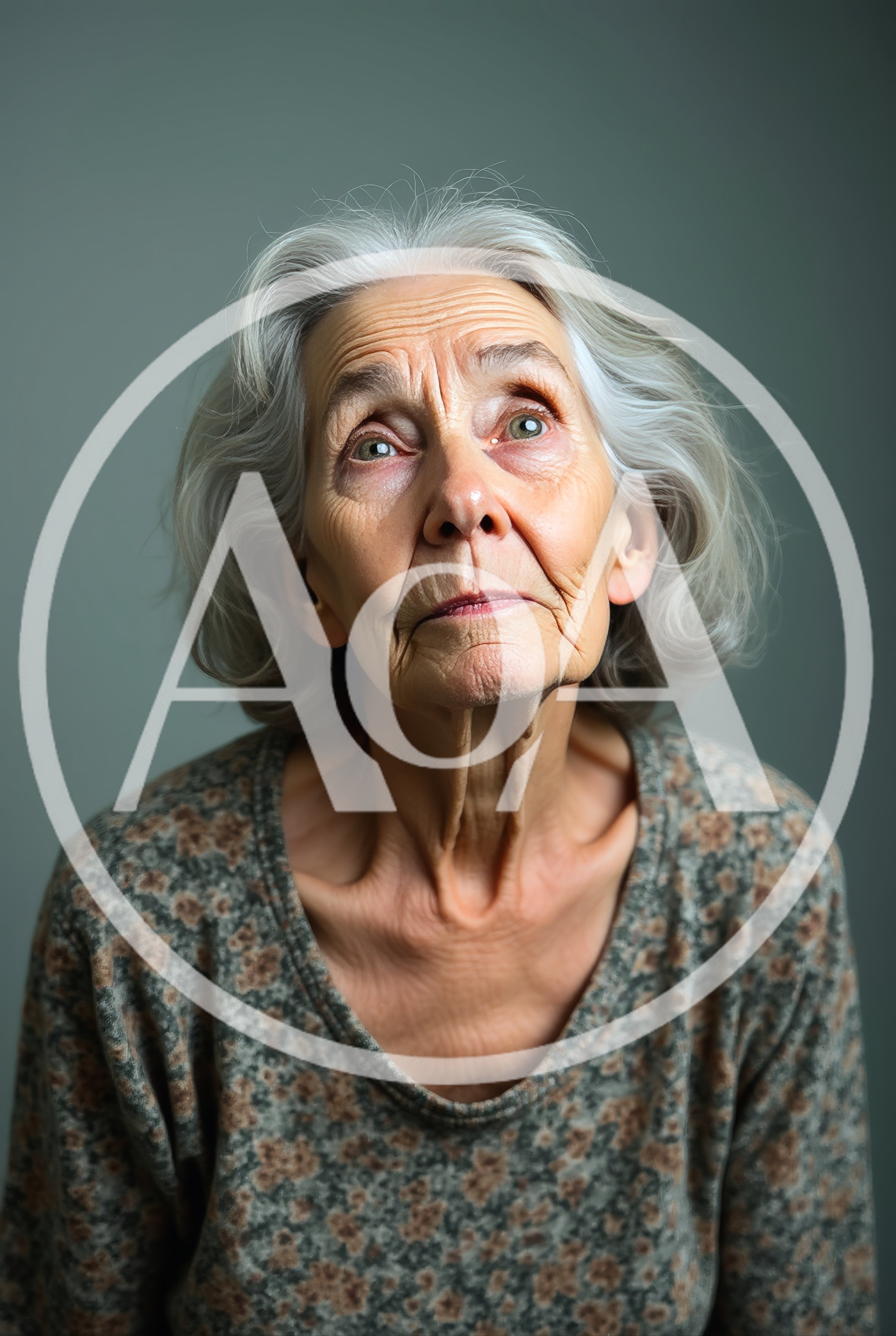 Portrait Of An Elderly Woman Looking Upward