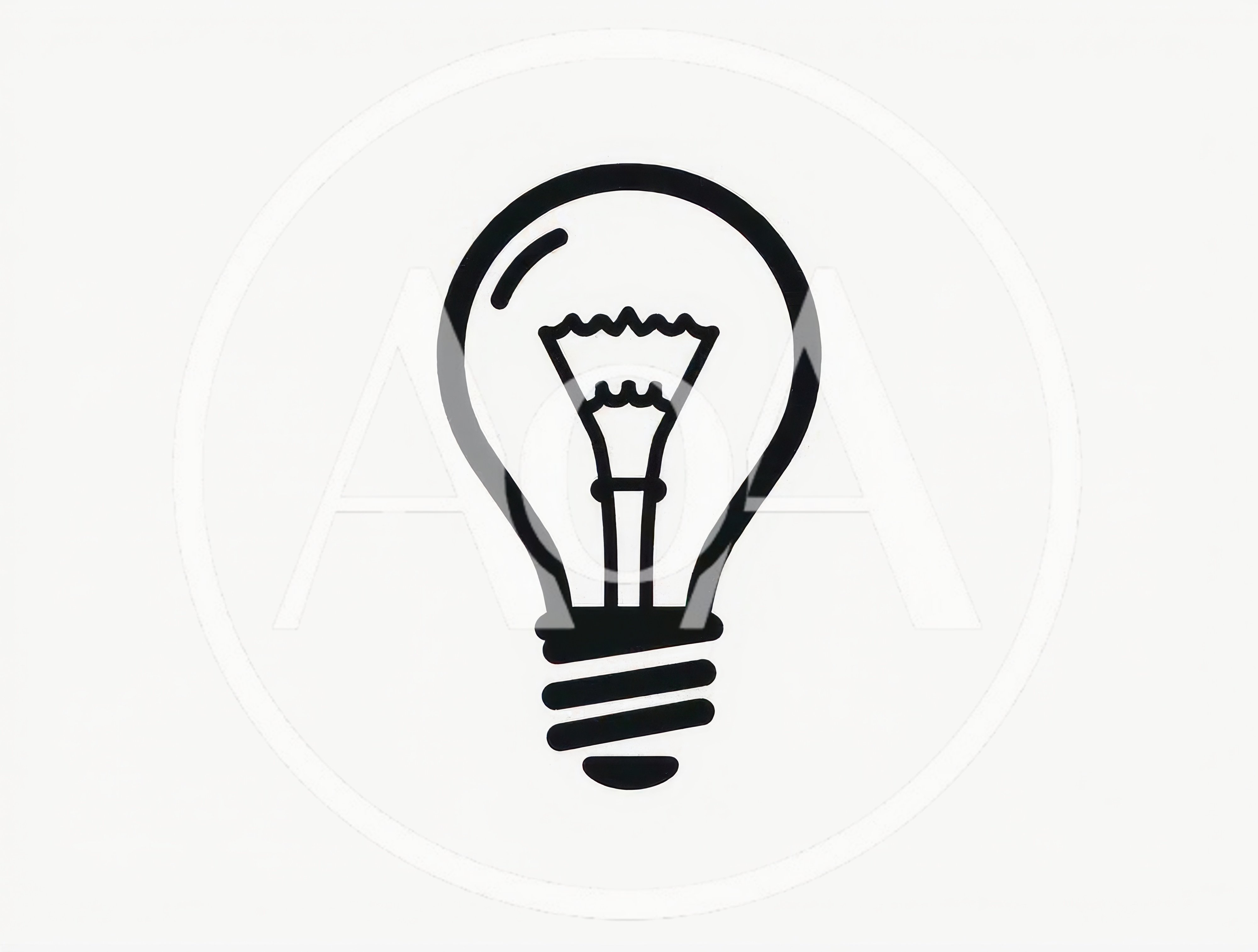Minimalist Black And White Light Bulb Icon