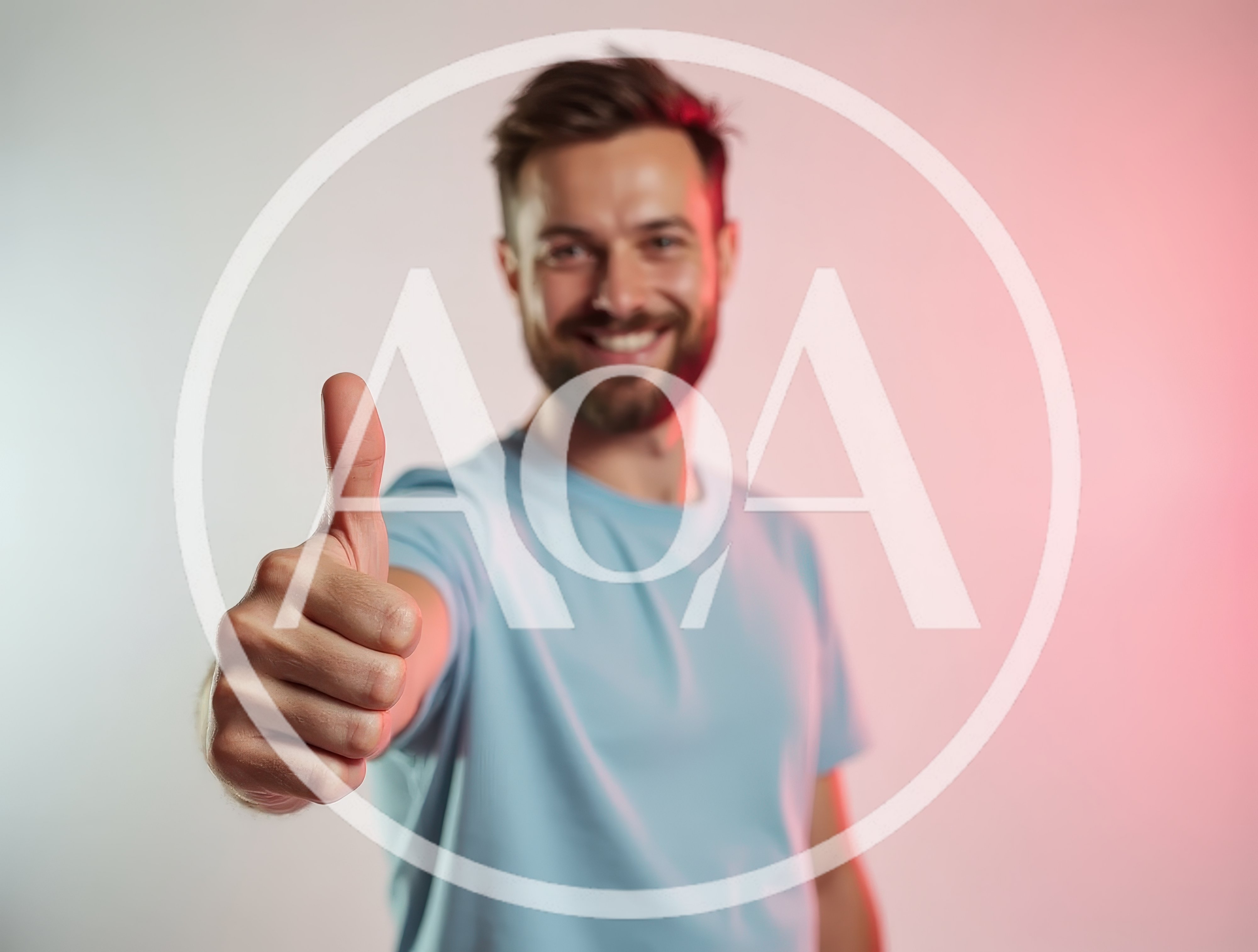 Smiling Man Giving A Thumbs Up Gesture