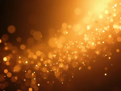 Abstract Golden Bokeh Light Particles Background