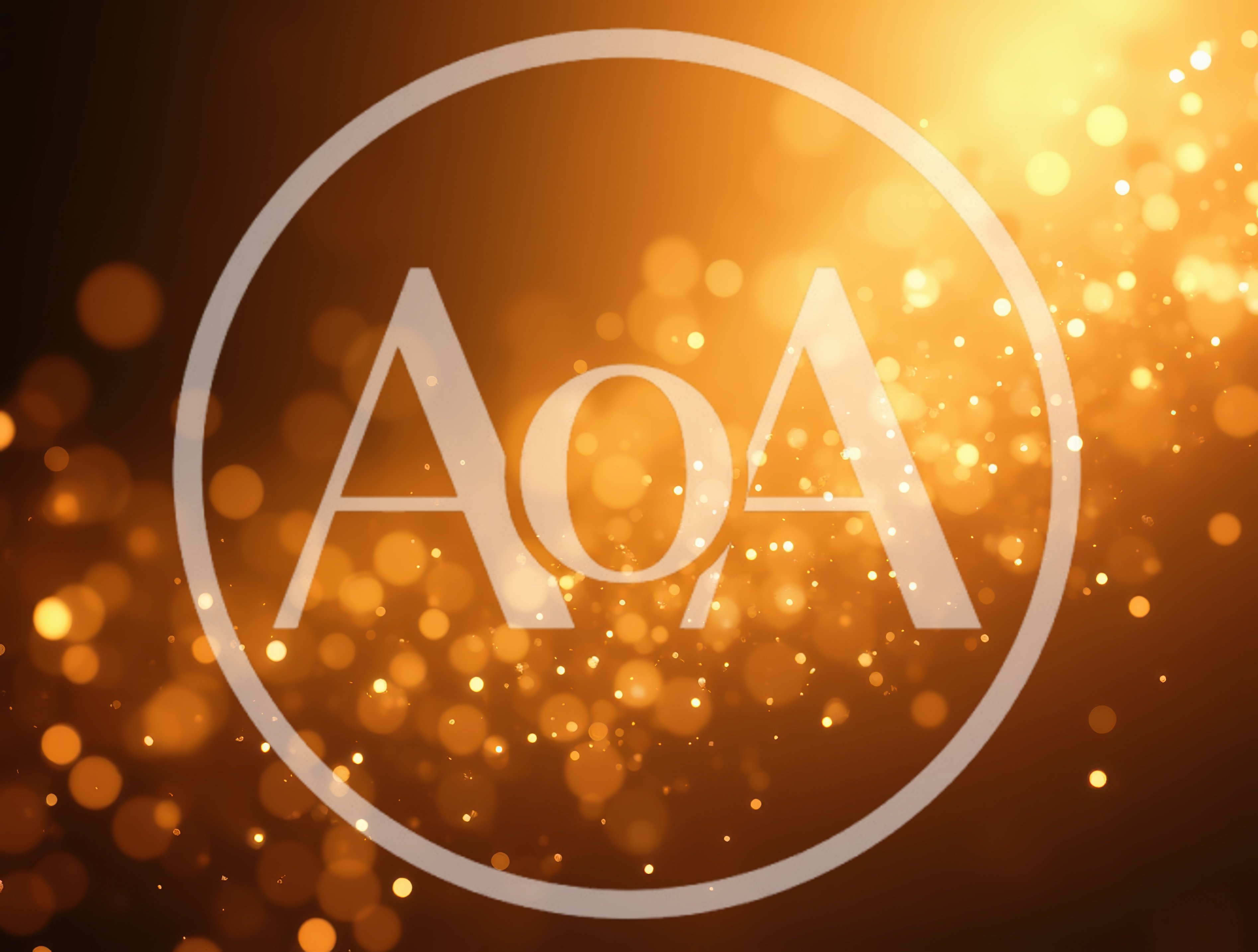 Abstract Golden Bokeh Light Particles Background