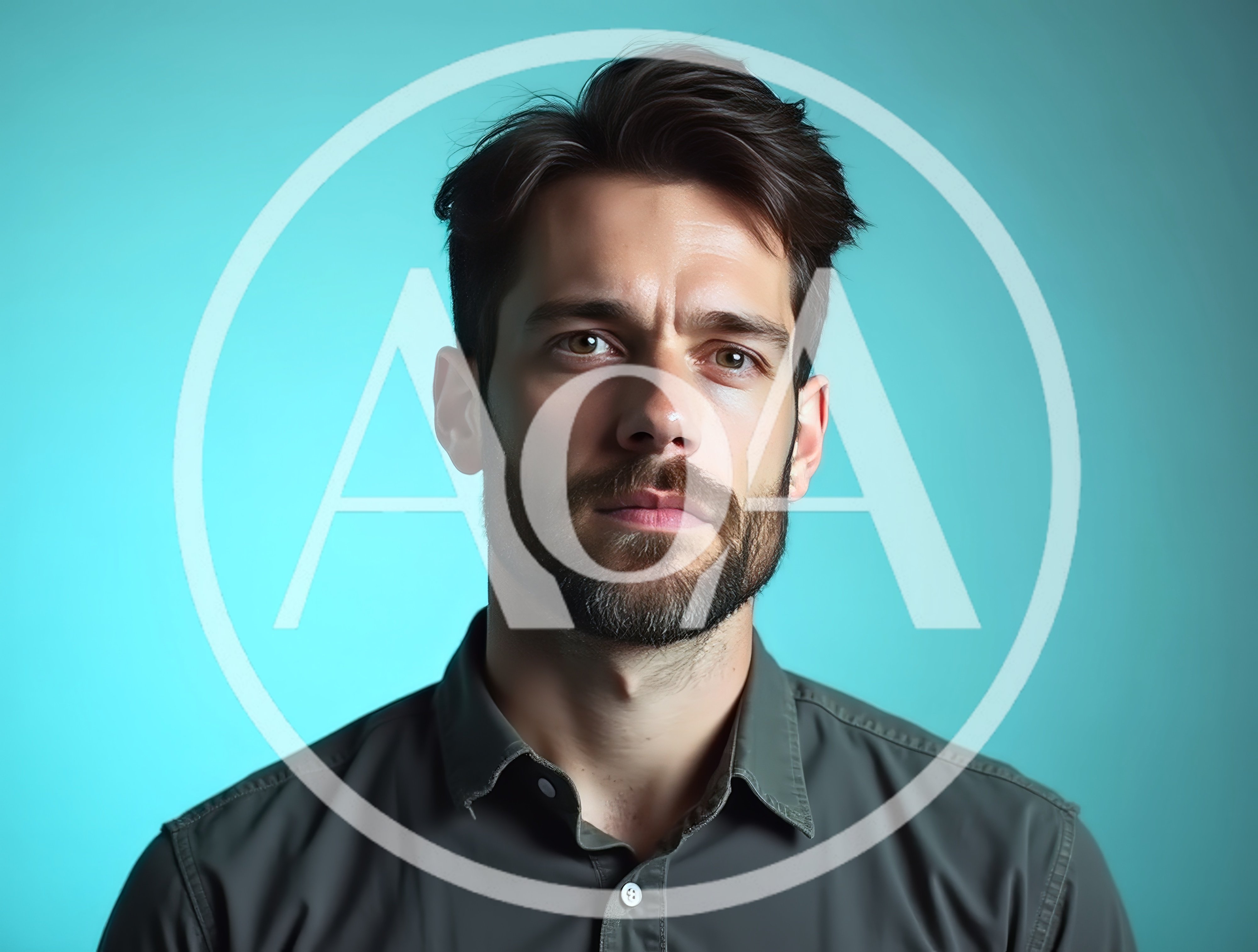 Portrait Of A Serious Man With A Beard