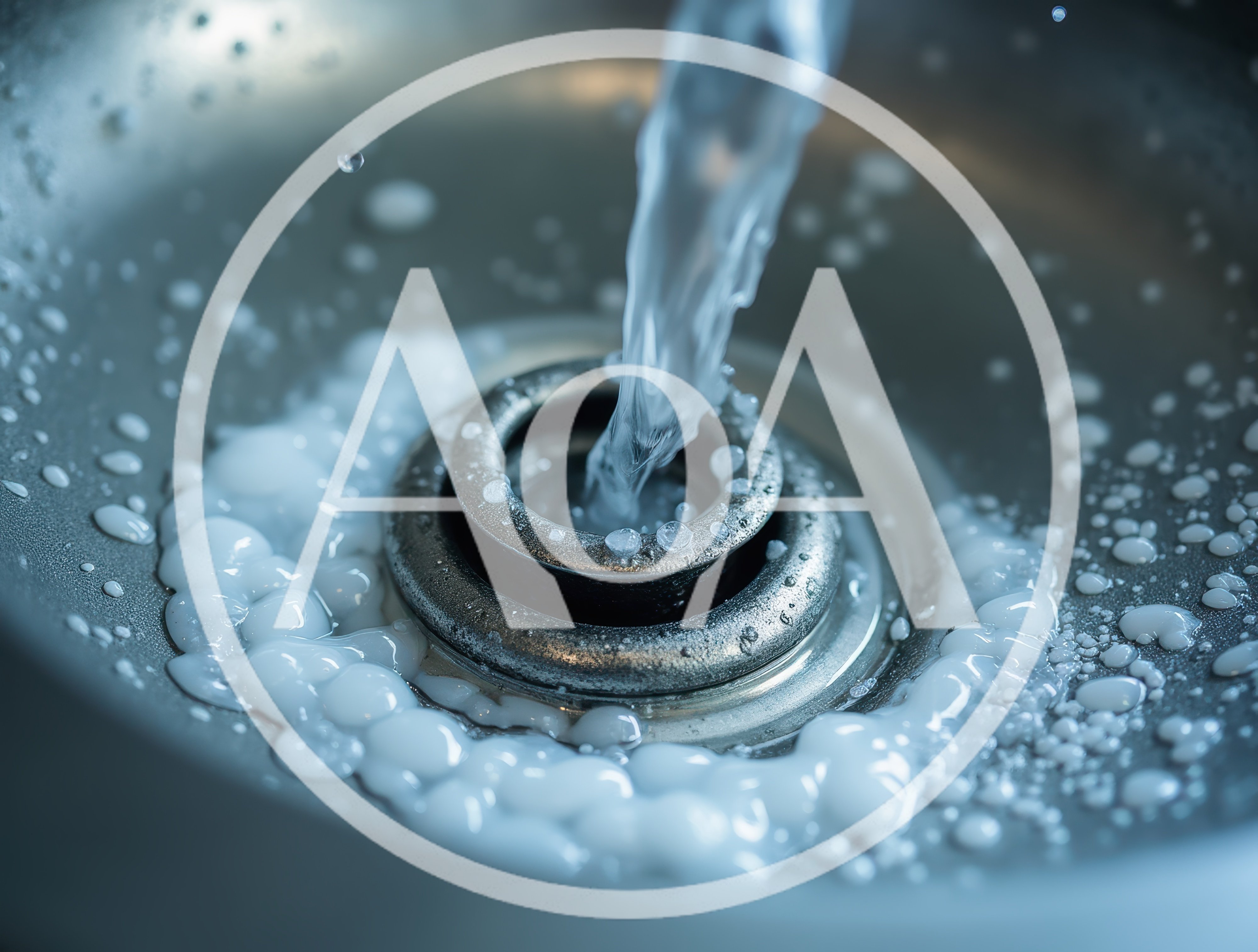 Water Pouring Into A Stainless Steel Sink Drain