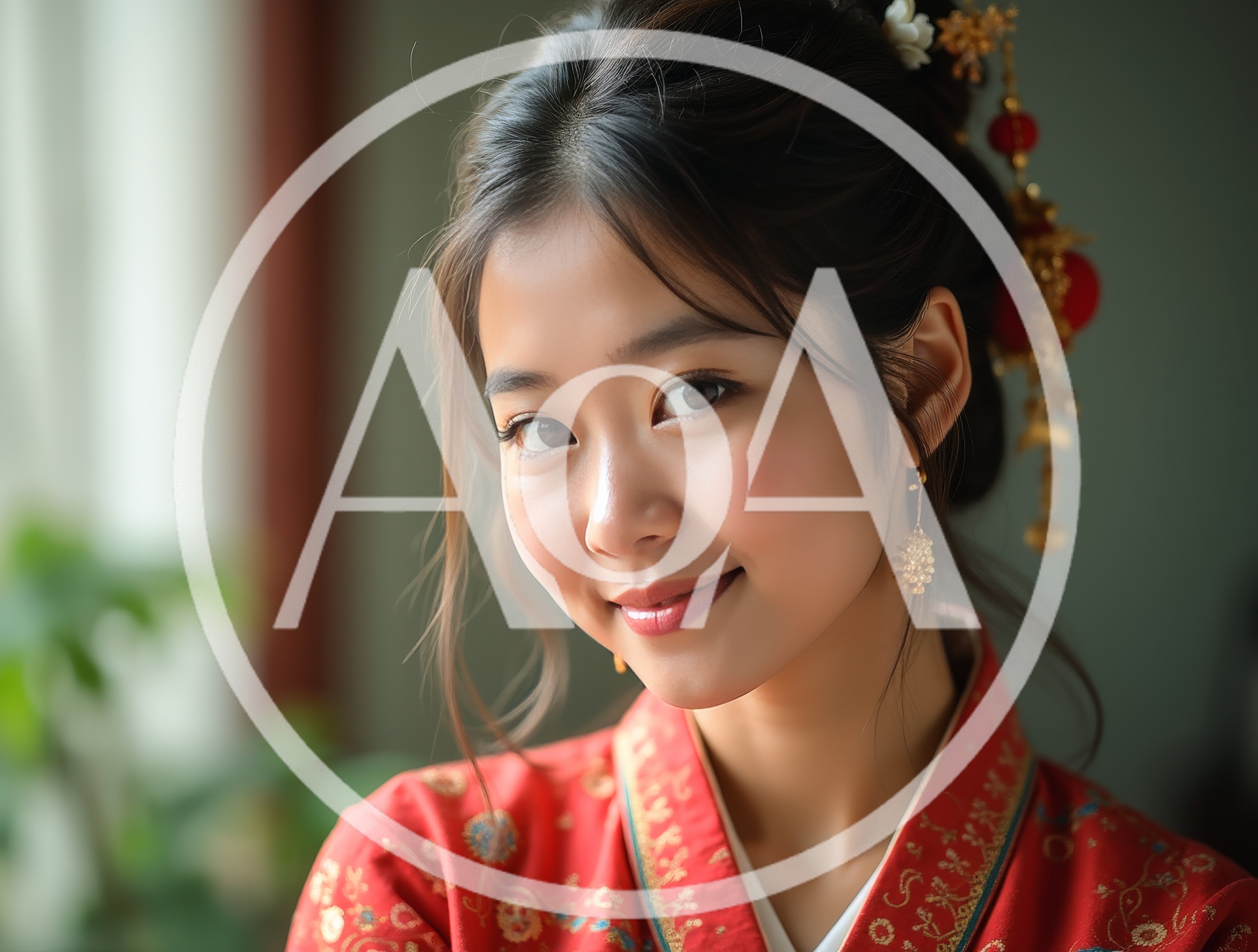 Portrait Of A Young Woman In Traditional Chinese Attire