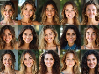 Collage Of Diverse Smiling Women Portraits