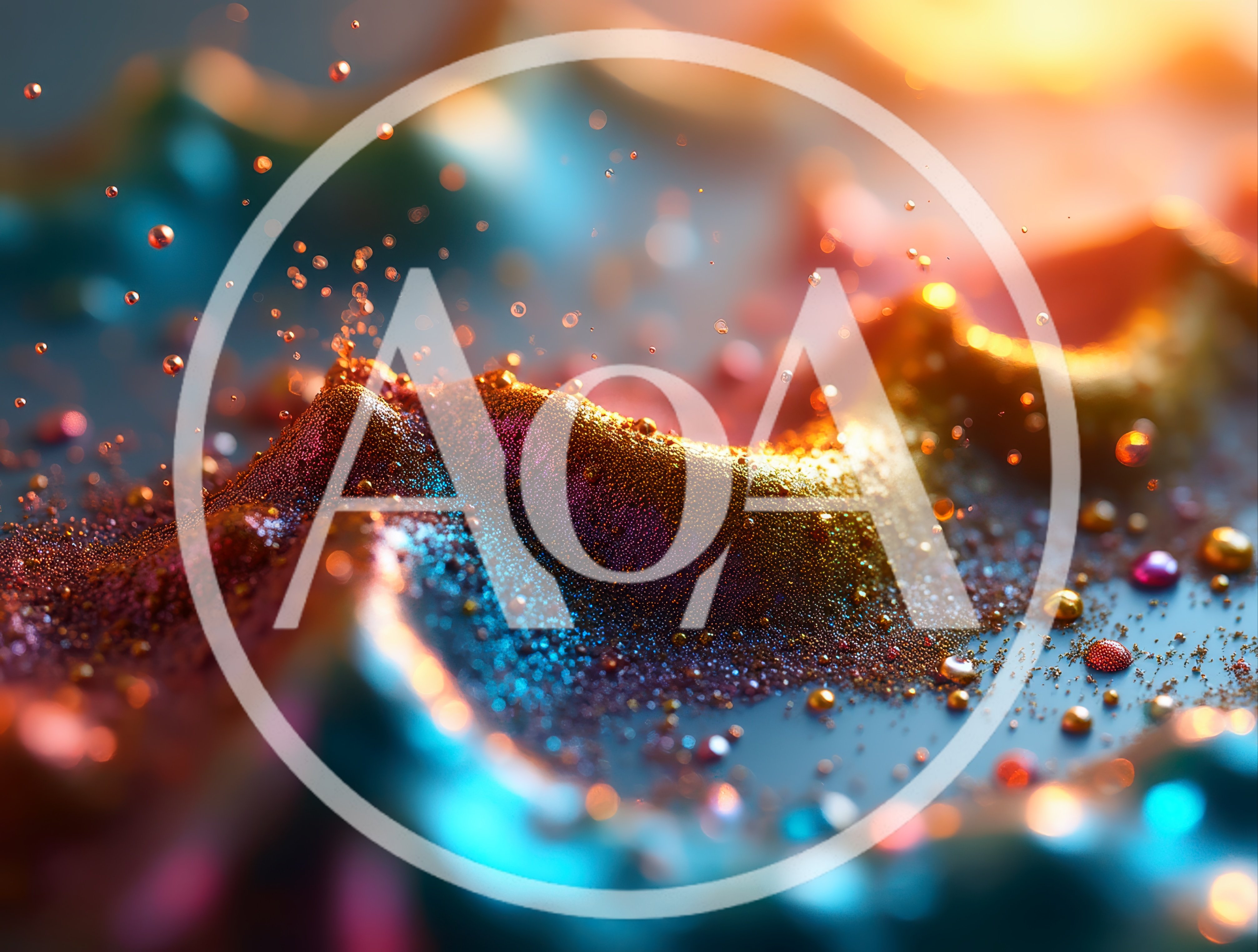 Abstract 3D Render Of Colorful Floating Particles