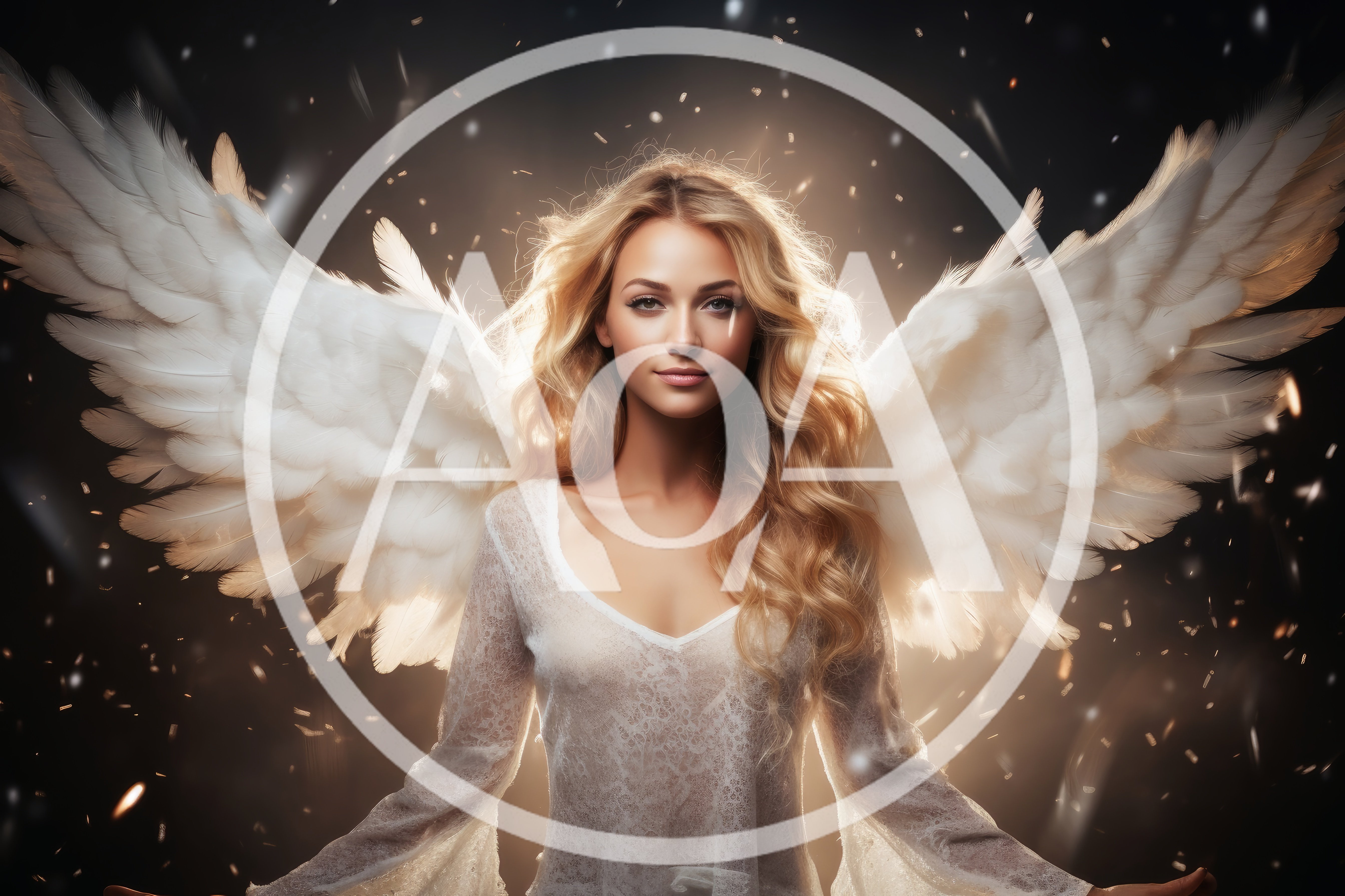 Beautiful Blonde Angel With Large White Wings