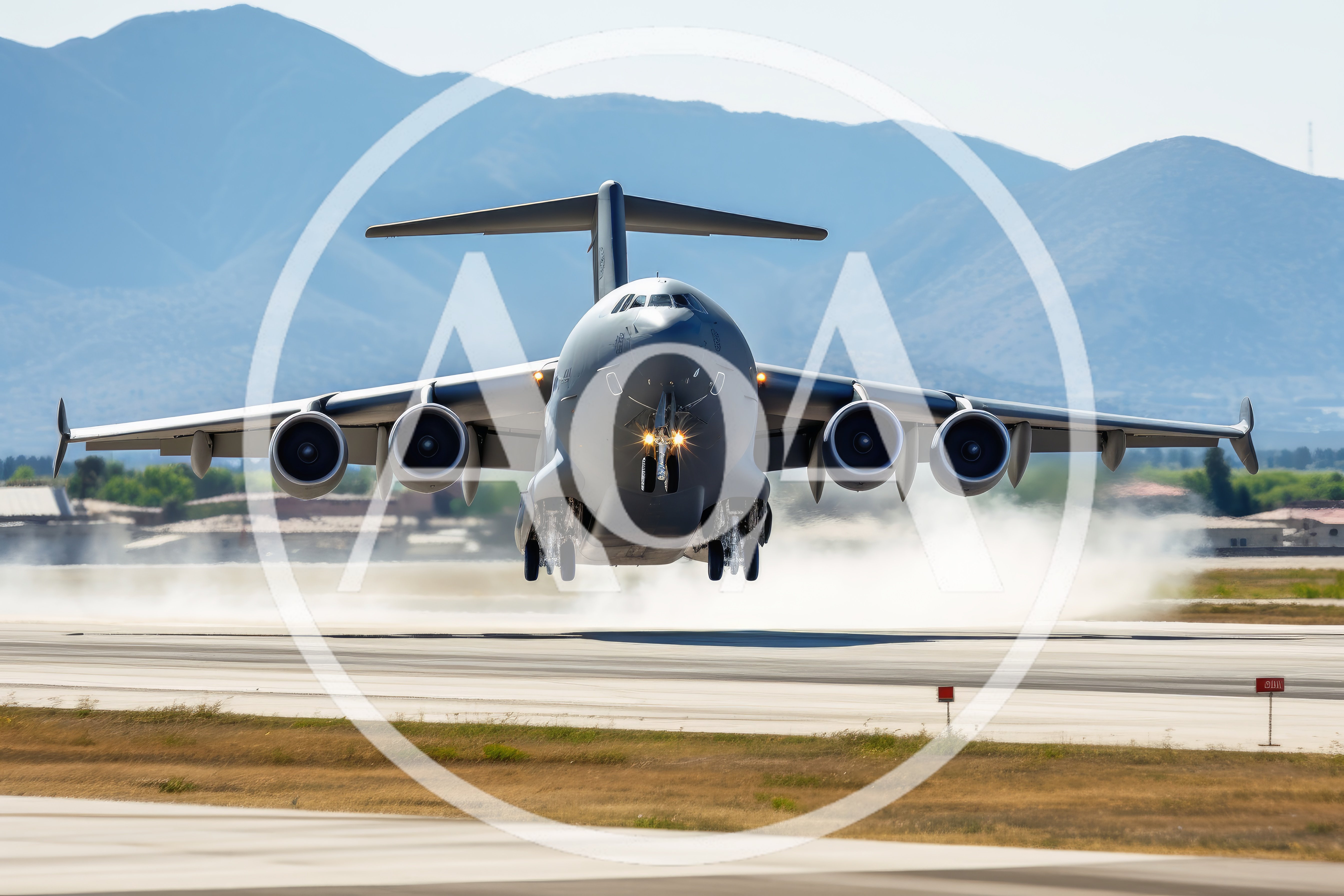 C-17 Globemaster III Military Transport Aircraft Taking Off