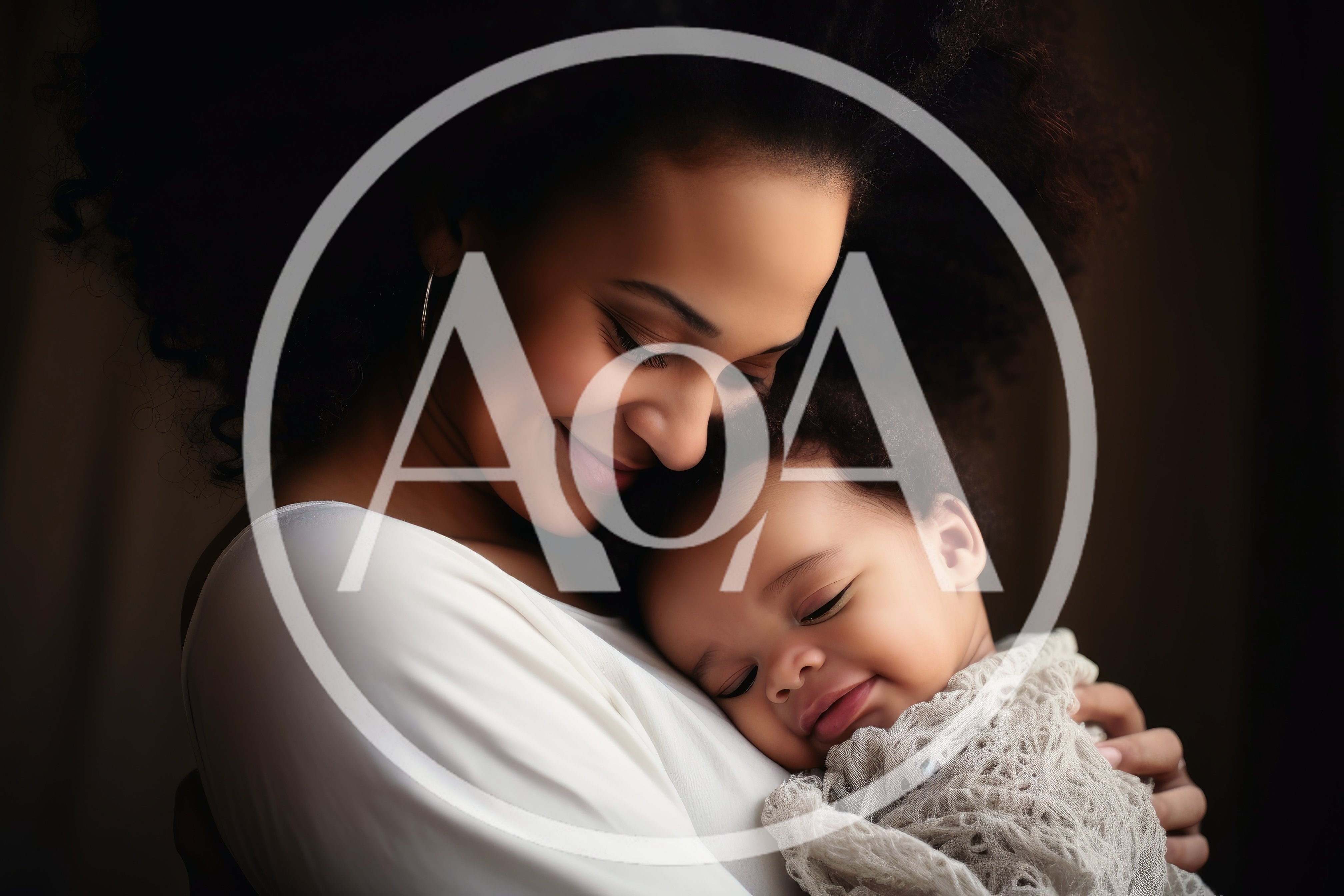 Mother Holding Her Sleeping Baby In A Tender Embrace