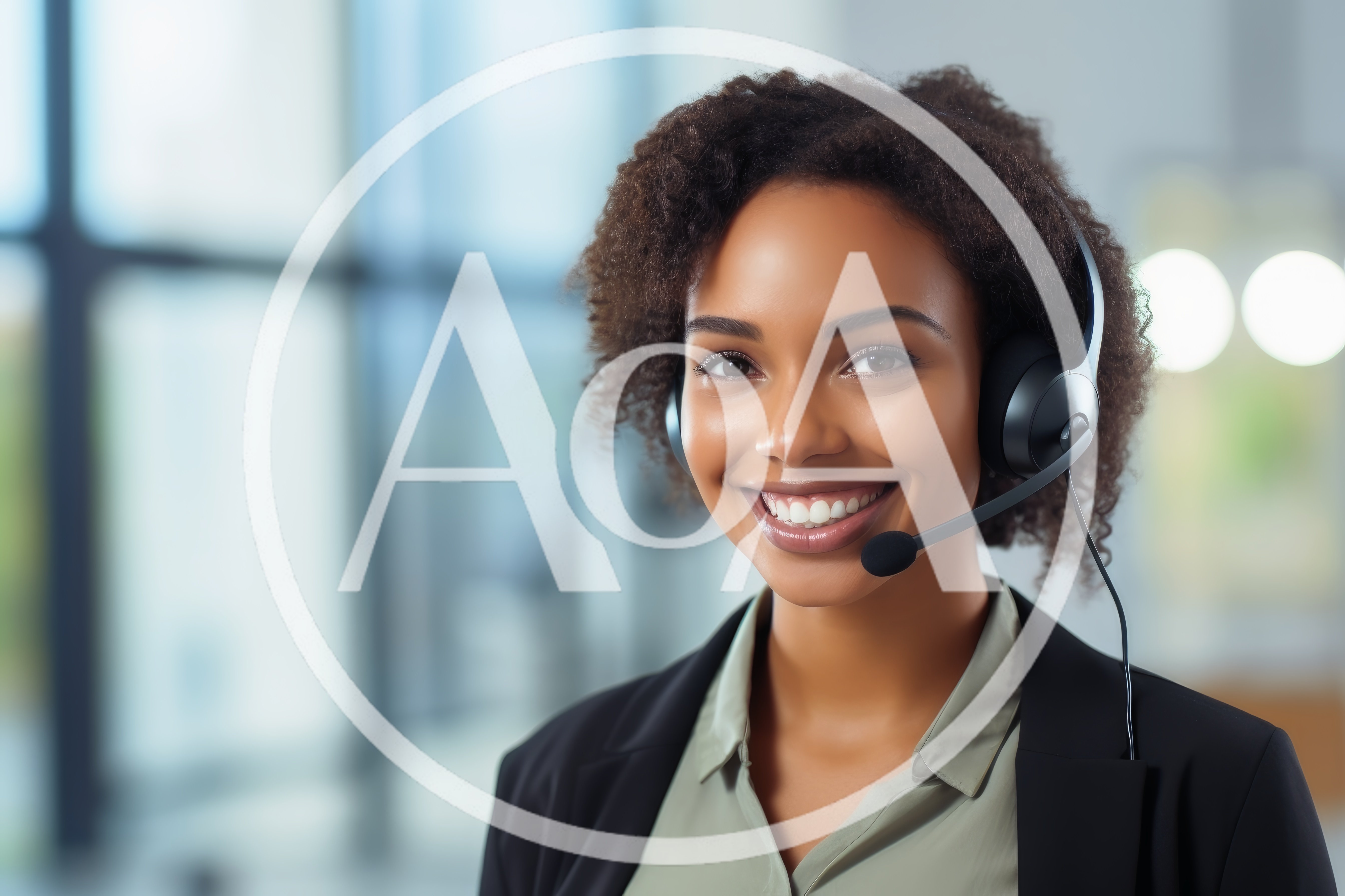 Professional Customer Service Representative Wearing Headset