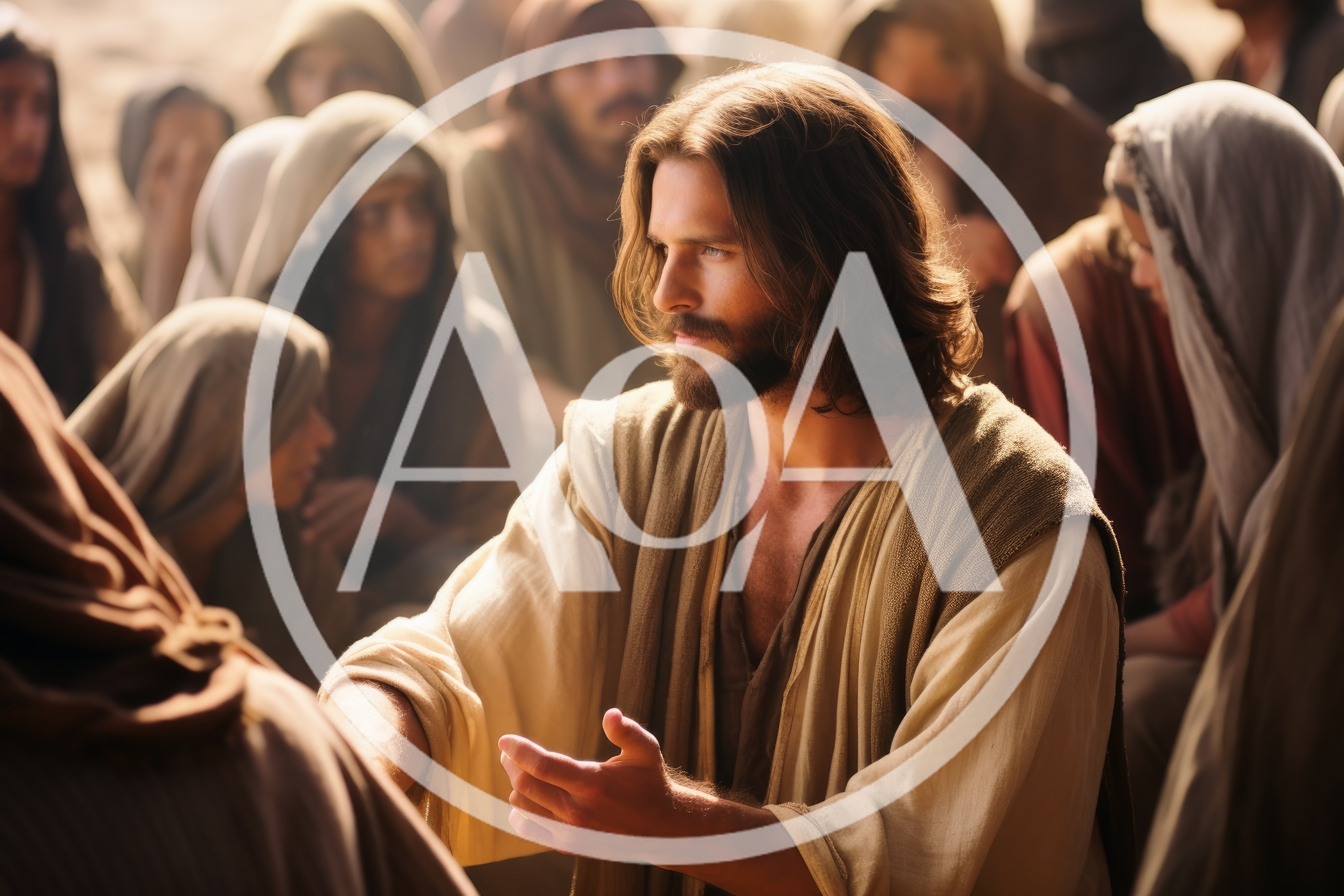 Jesus Christ Teaching A Crowd In Ancient Judea