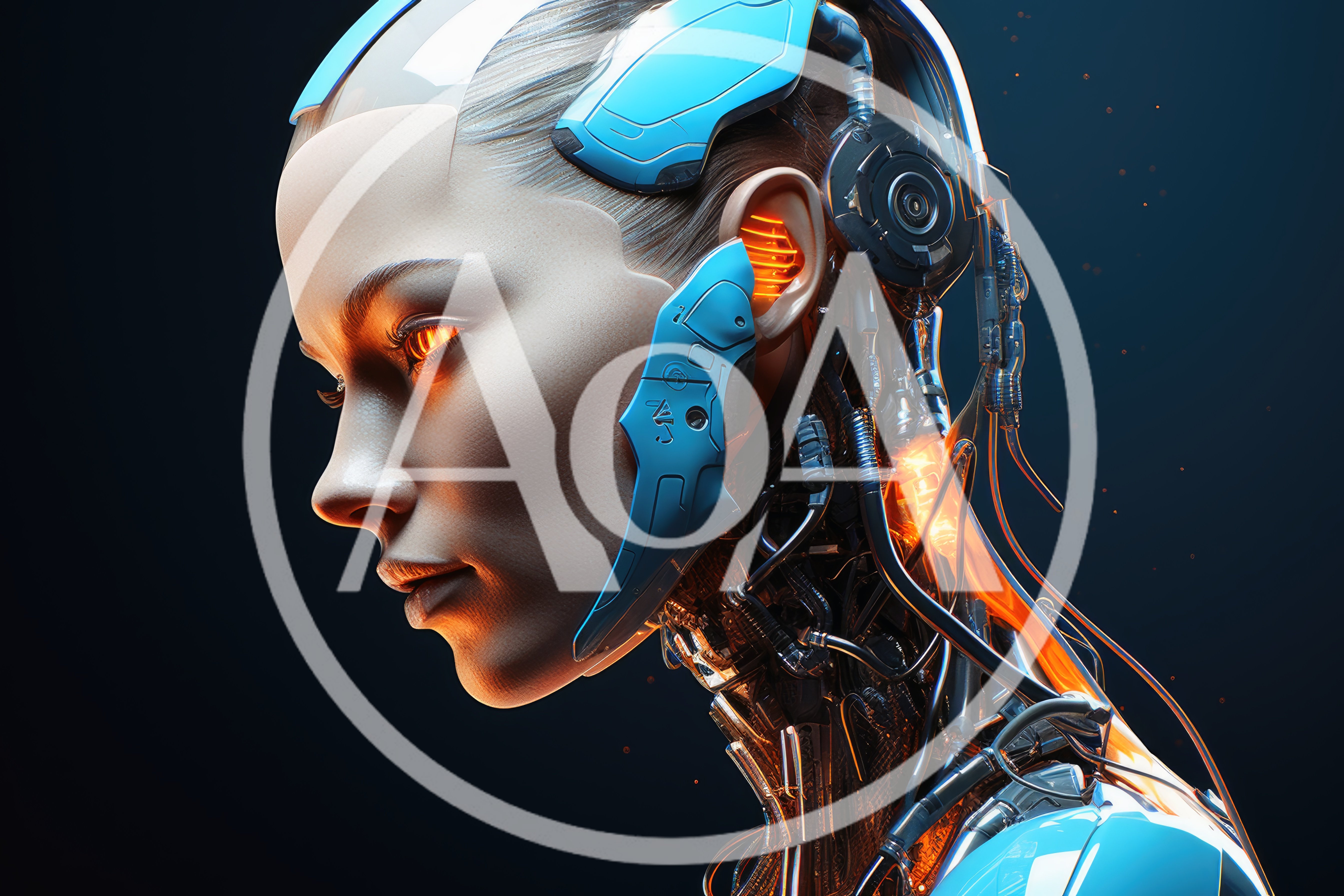 Profile View Of A Futuristic Cyborg Woman