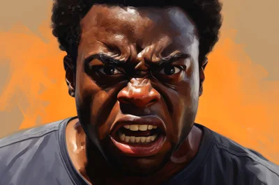 Portrait Of An Angry African American Man
