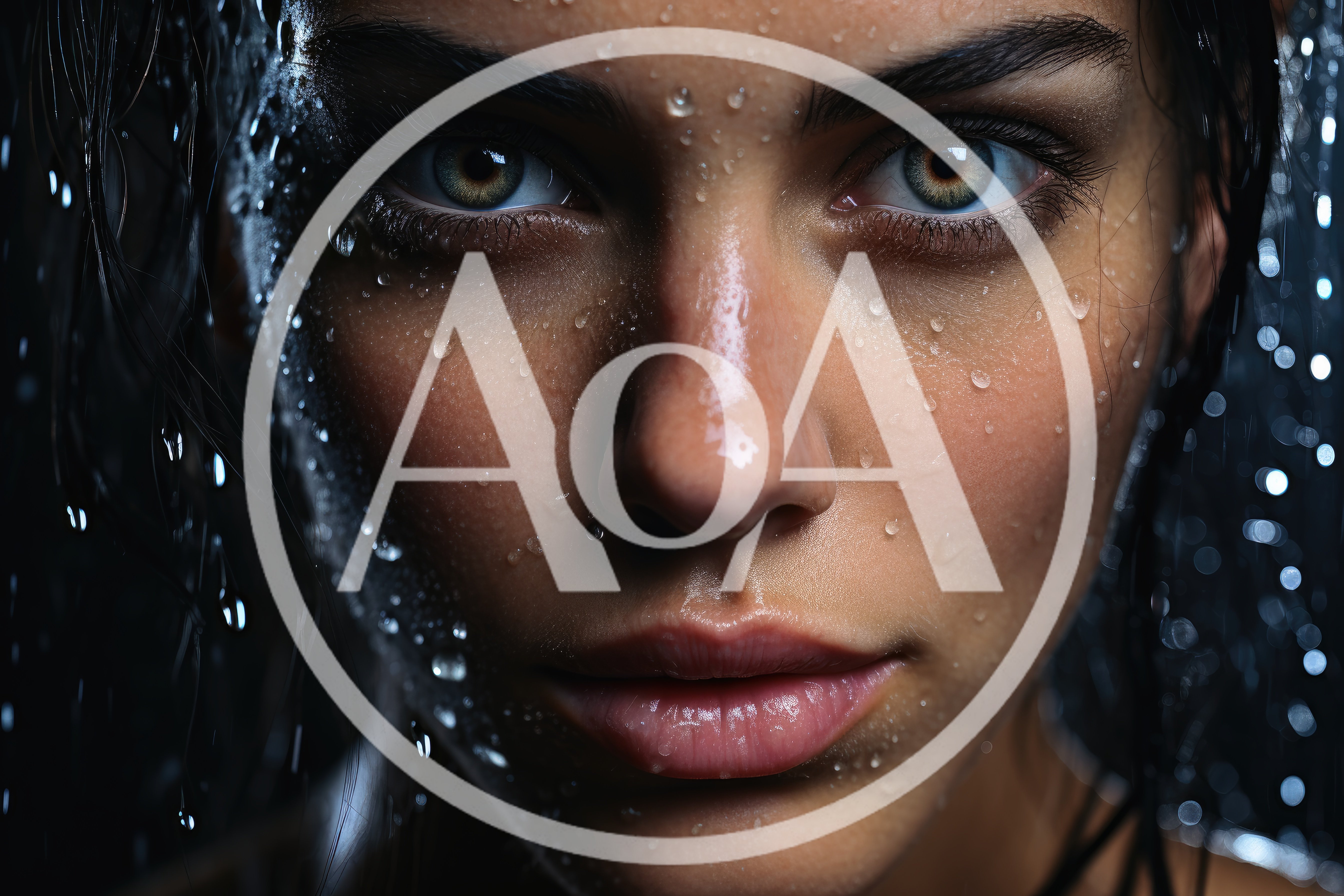 Close Up Portrait Of A Woman In The Rain
